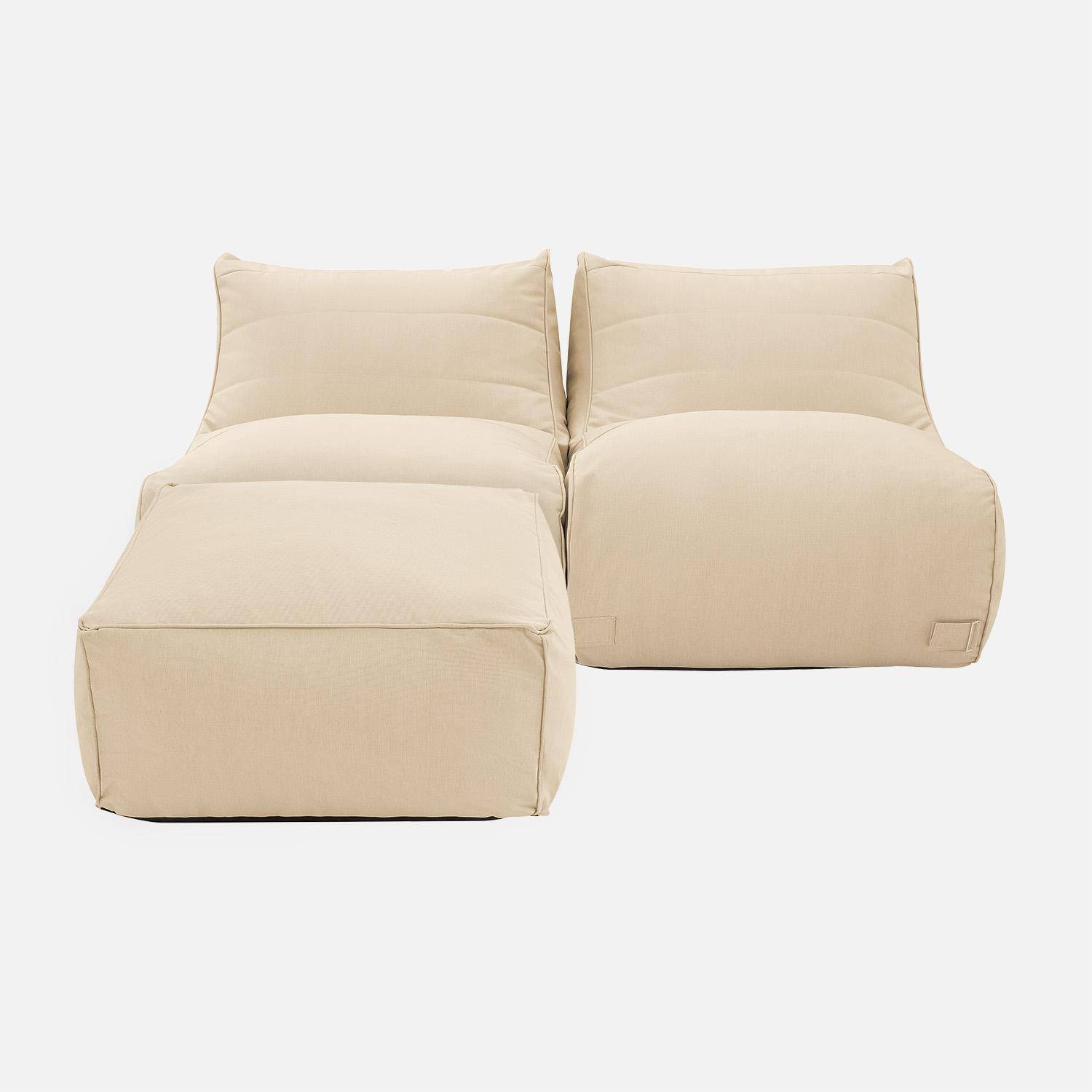 Buiten fauteuils en voetenbankje olefine beige - Pluma,sweeek,Photo4