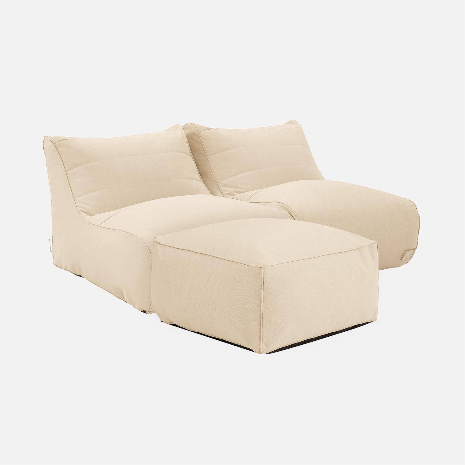 Buiten fauteuils en voetenbankje olefine beige - Pluma,sweeek,Photo3