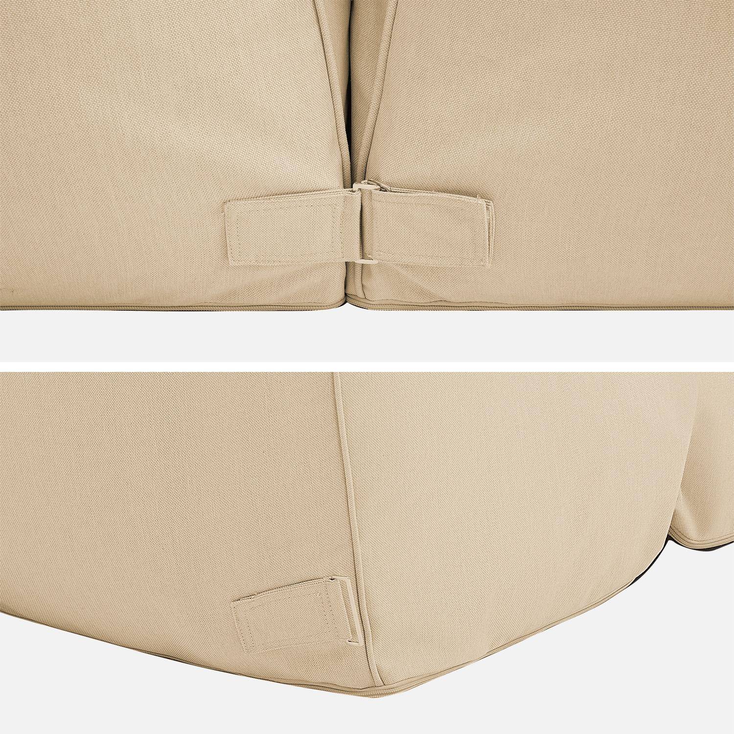 Lot de 2 chauffeuses et repose pieds extérieur oléfine beige - Pluma Photo4