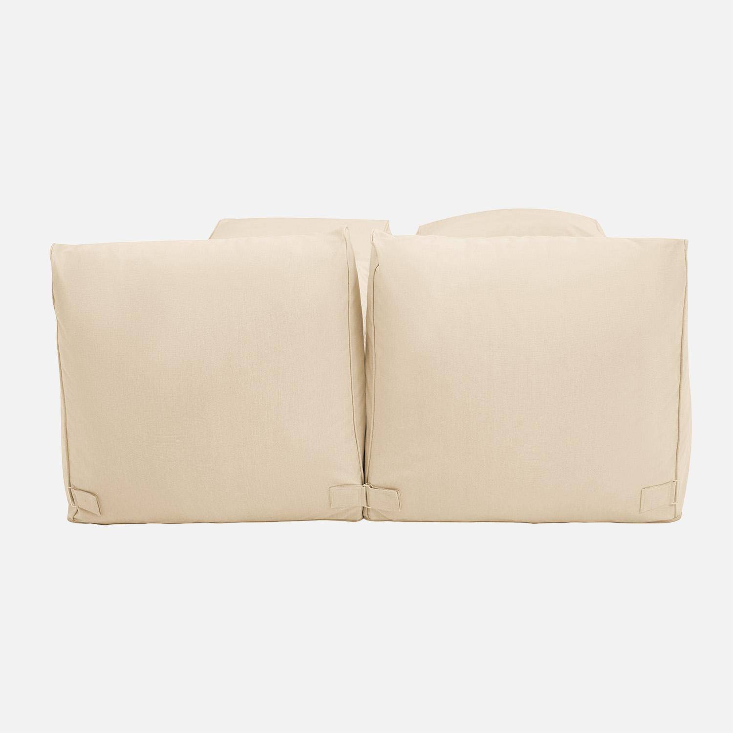 Lot de 2 chauffeuses et repose pieds extérieur oléfine beige - Pluma Photo3