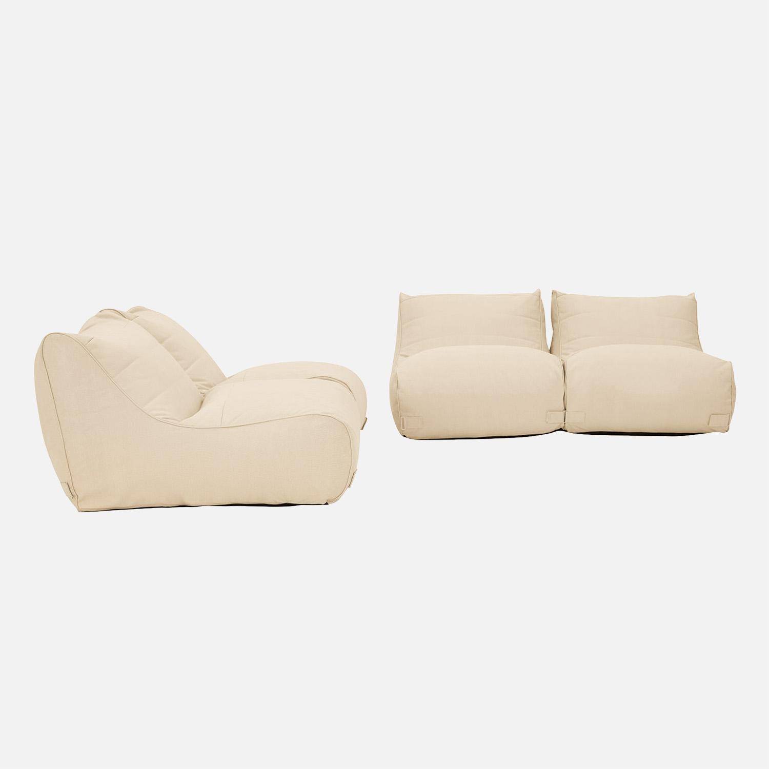 Lot de 4 chauffeuses extérieures oléfine beige - Pluma Photo2