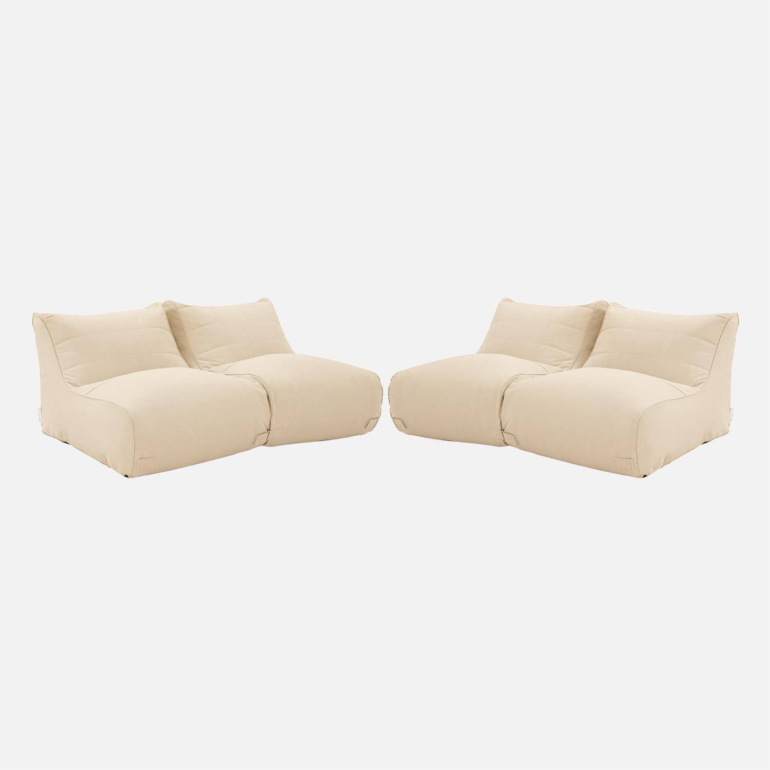 Lot de 4 chauffeuses extérieures oléfine beige - Pluma,sweeek,Photo1