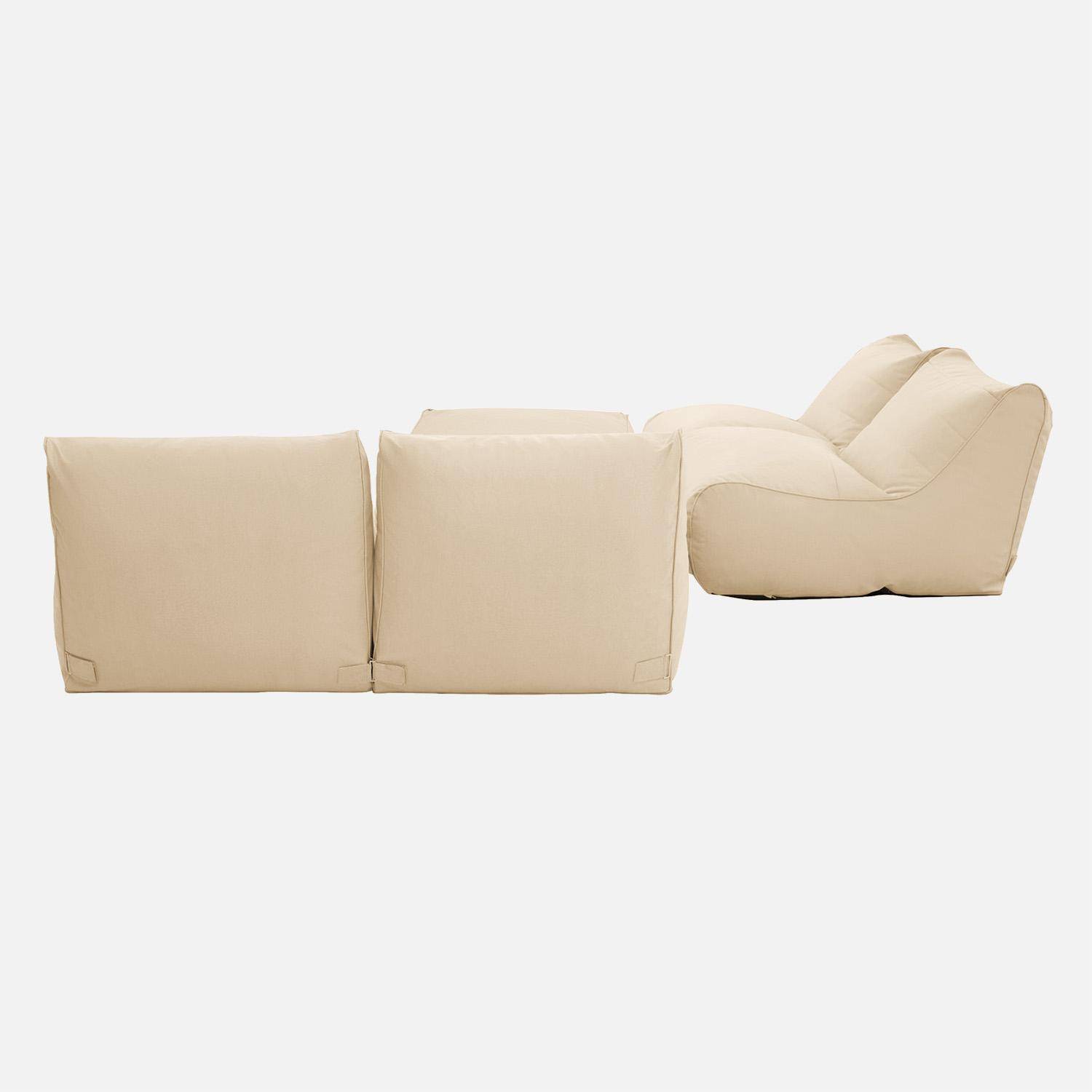 Chauffeuses et repose pied extérieur oléfine beige - Pluma Photo3