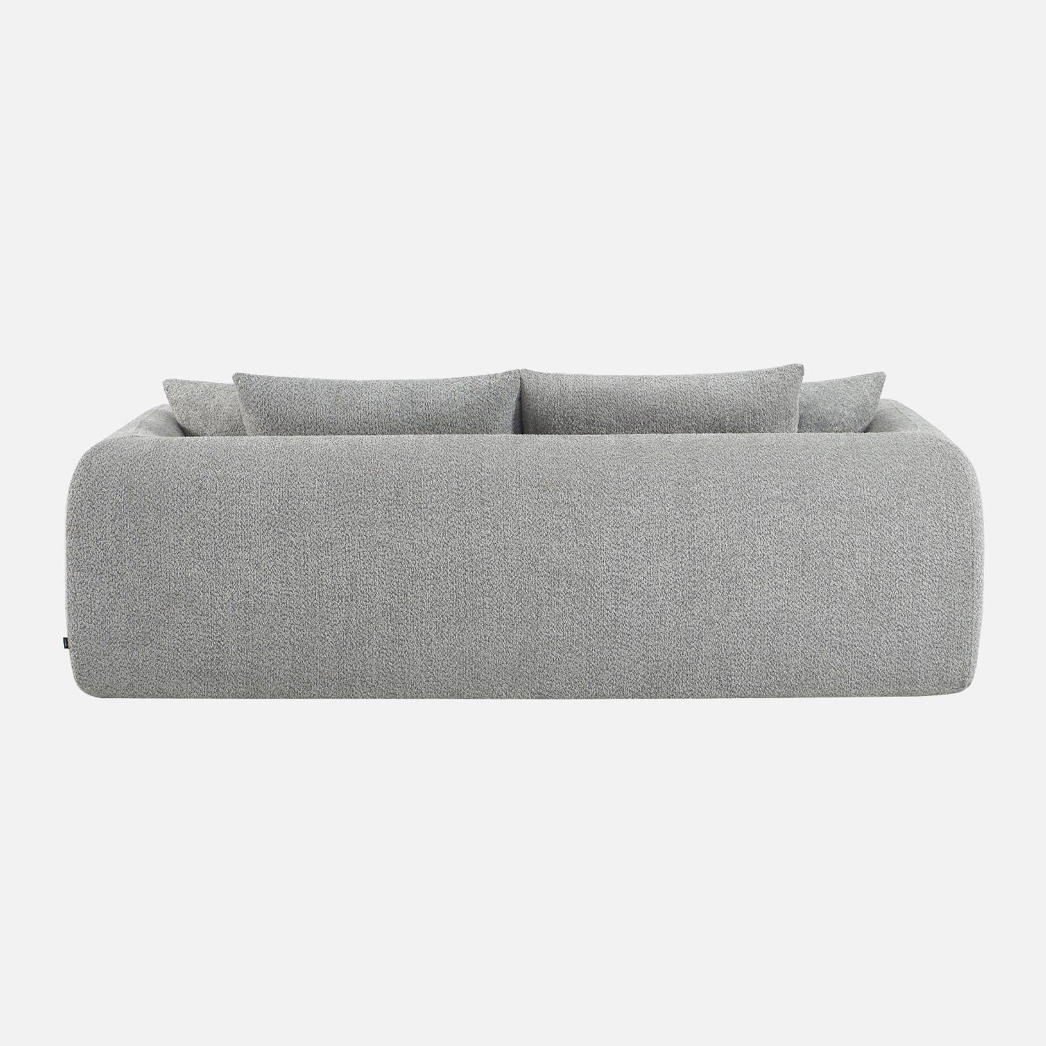 Canapé convertible 3 places en bouclette texturée gris clair L 243 x P 112 x H 66 cm - Sweeetch Photo6