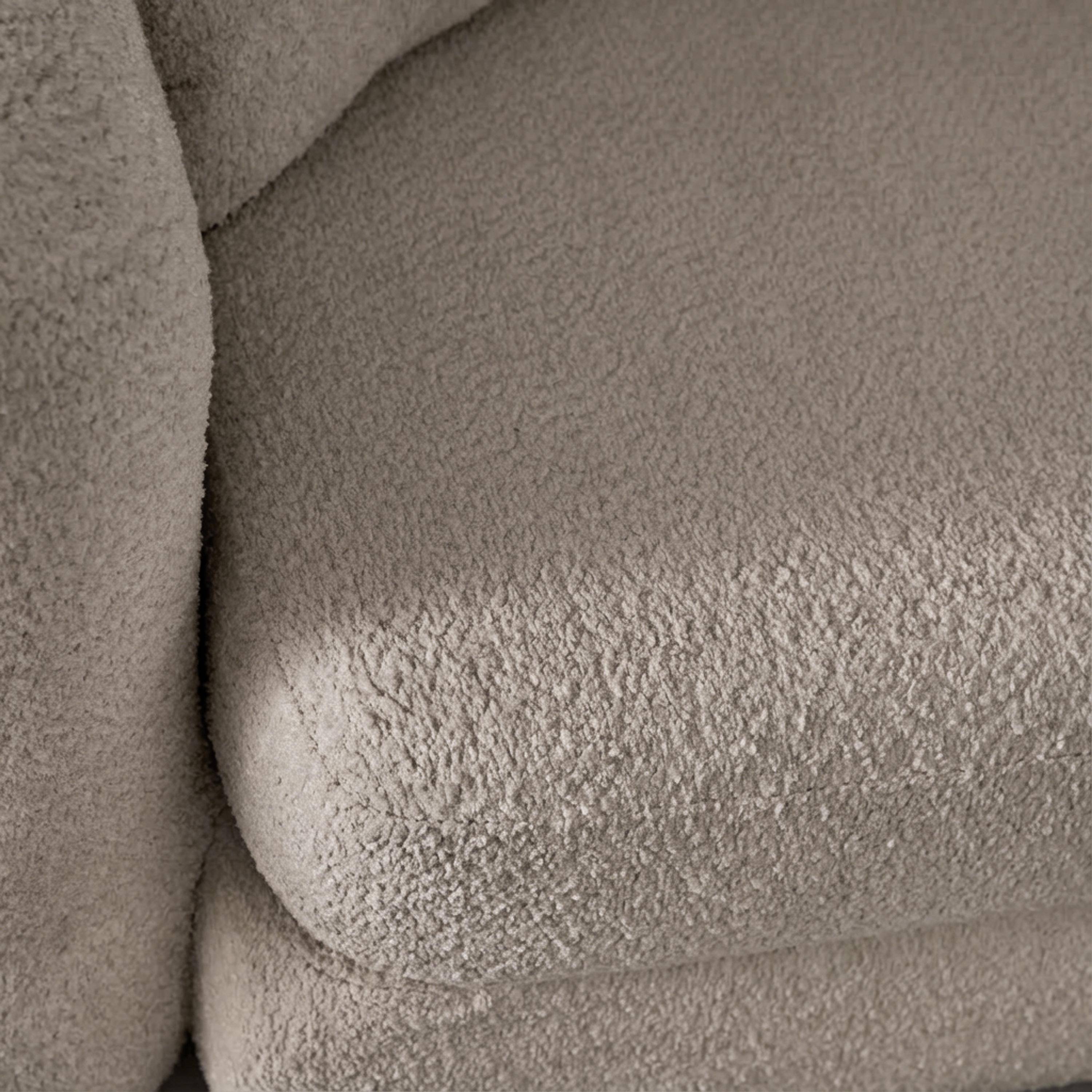 Canapé convertible 3 places en bouclette texturée gris clair L 243 x P 112 x H 66 cm - Sweeetch Photo4