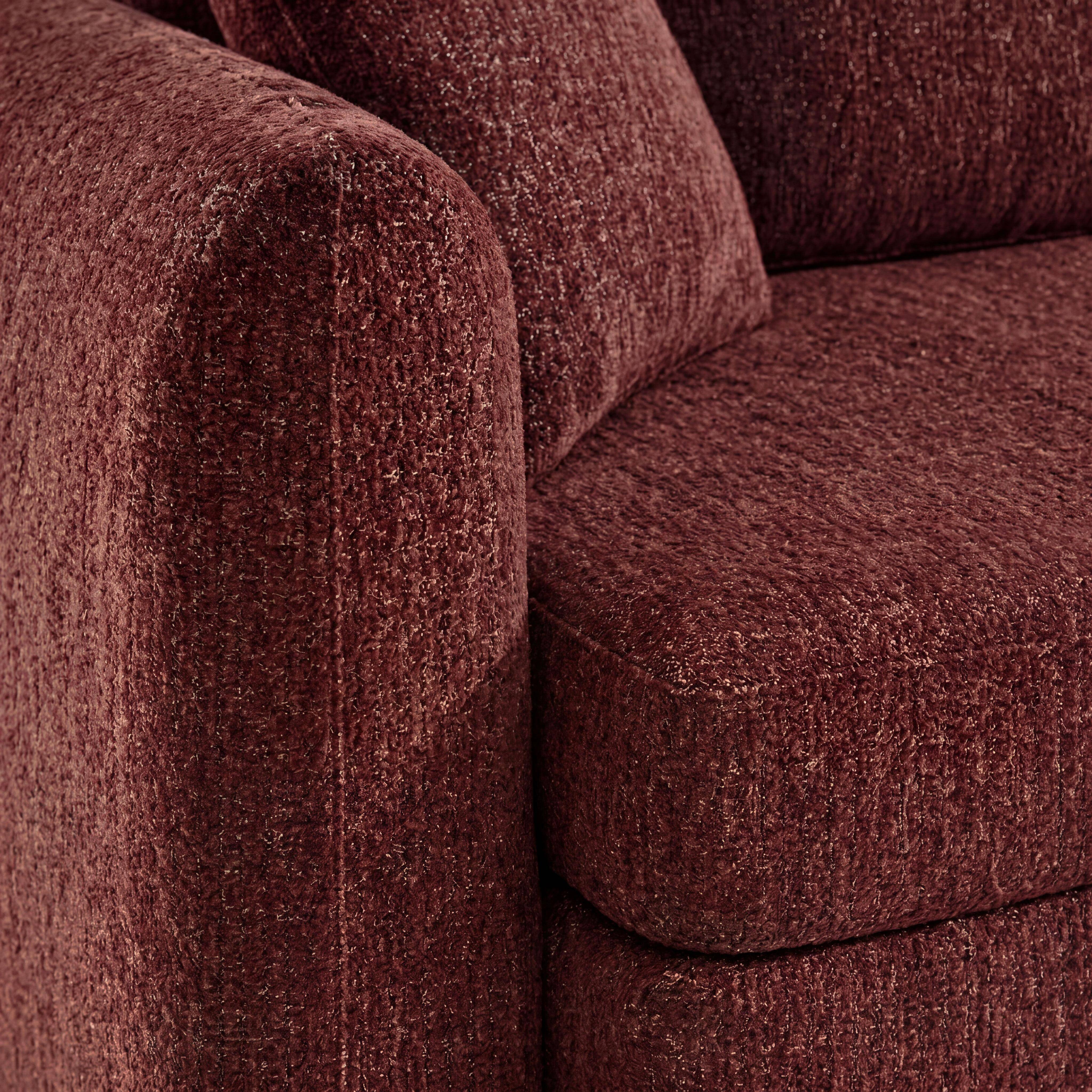 Divano letto pieghevole compatto in tessuto con struttura cromata, 3 posti, Sweeetch, Bordeaux, 243x112x83 cm Photo4