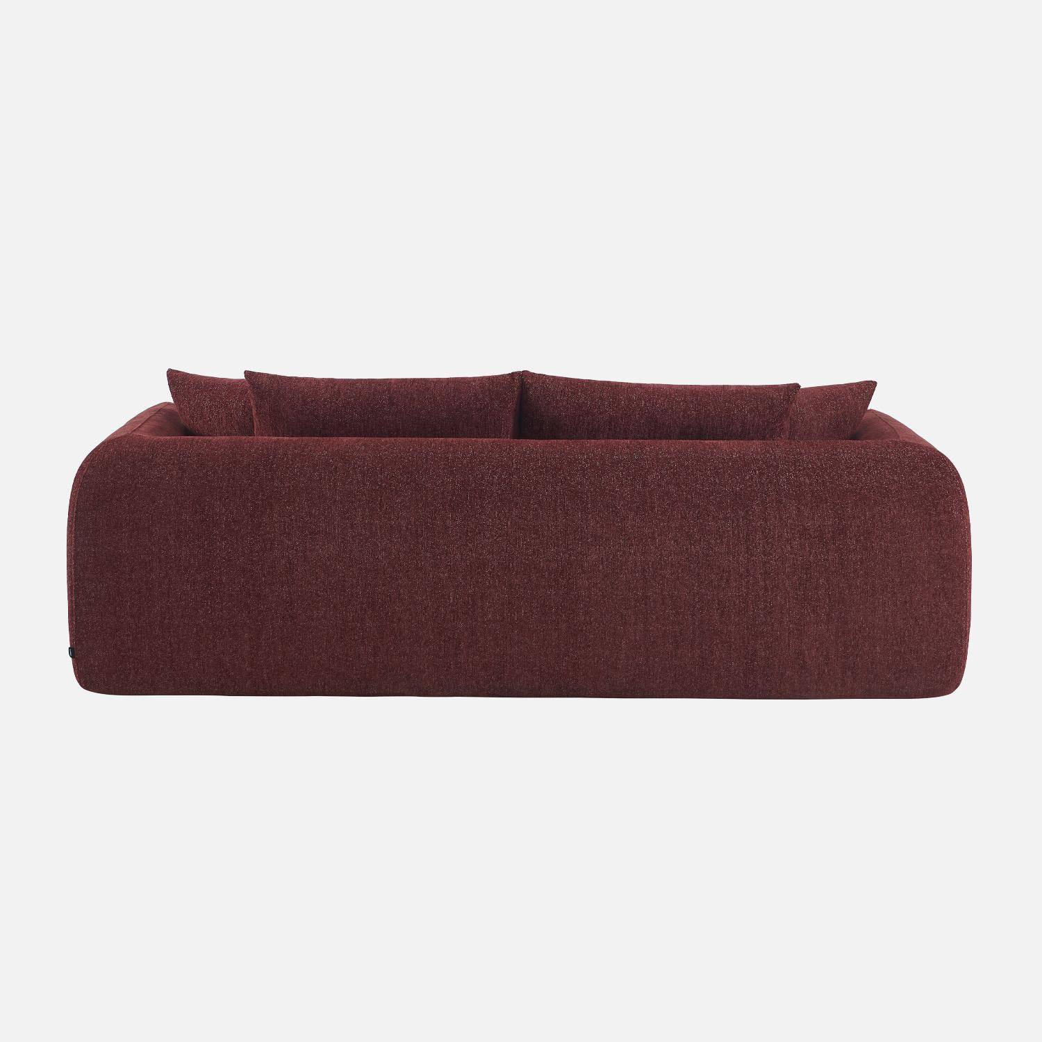 Canapé convertible 3 places en tissu bordeaux L 243 x P 112 x H 66 cm - Sweeetch Photo3