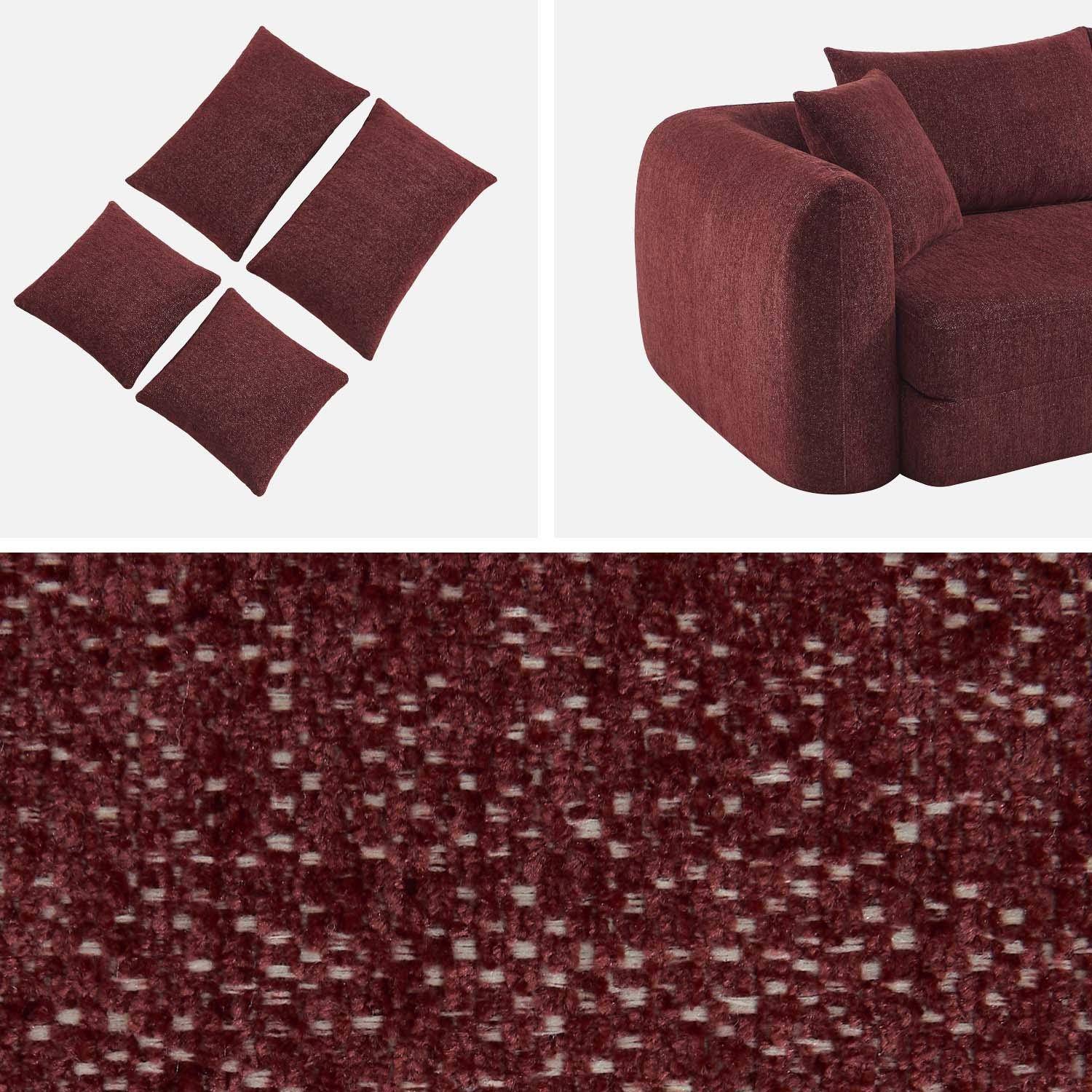 Canapé convertible 3 places en tissu bordeaux L 243 x P 112 x H 66 cm - Sweeetch Photo5