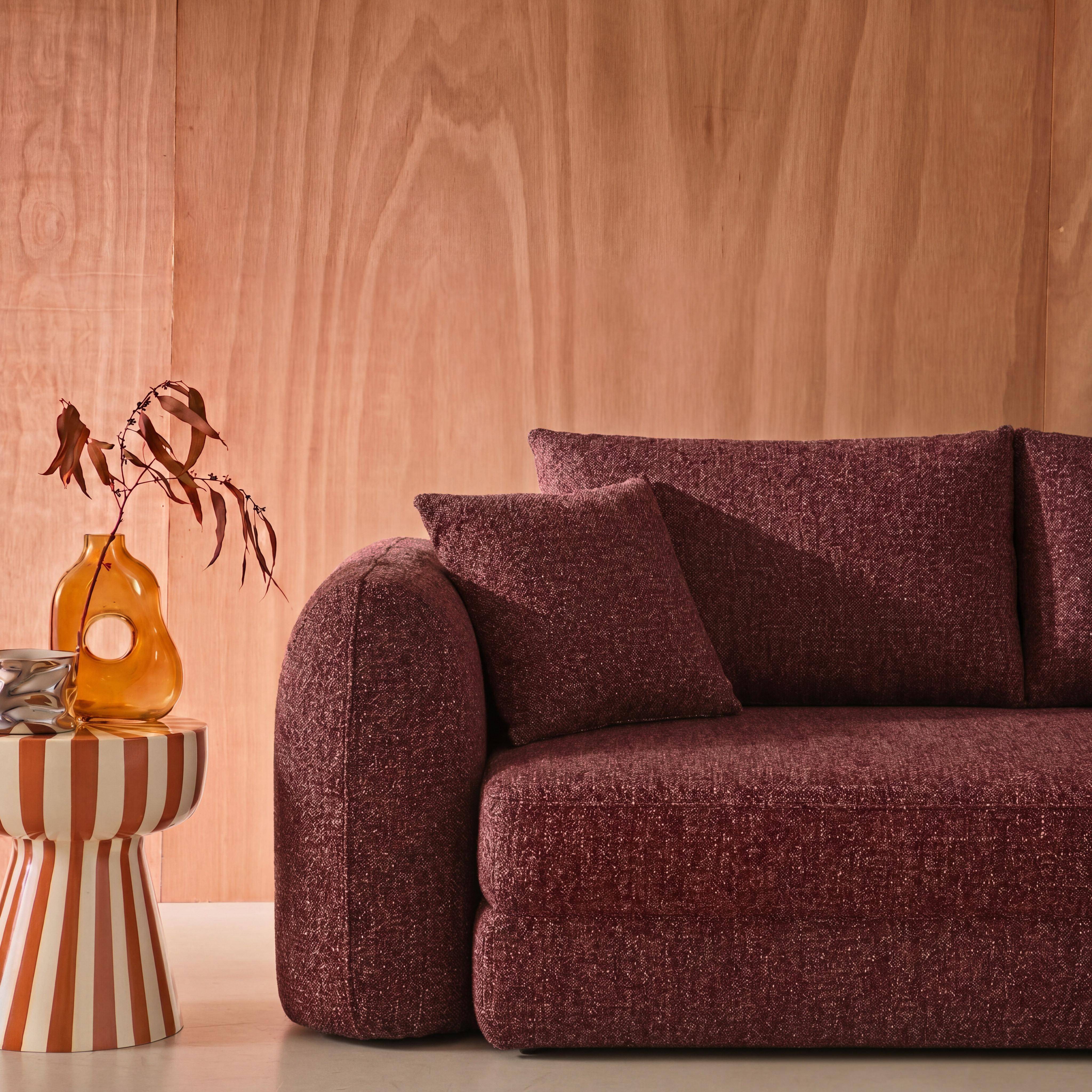 Divano letto pieghevole compatto in tessuto con struttura cromata, 3 posti, Sweeetch, Bordeaux, 243x112x83 cm,sweeek,Photo3