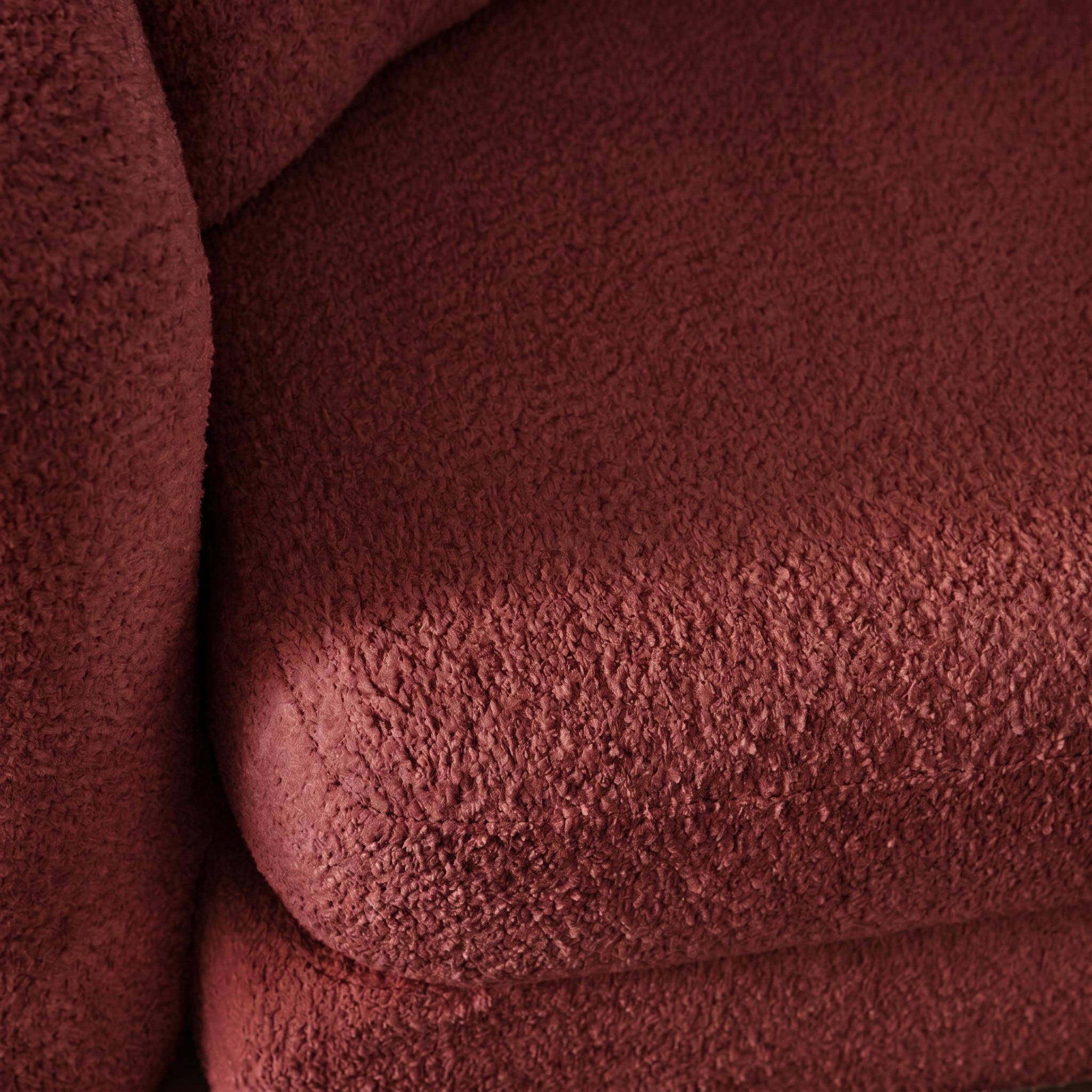 3-zits slaapbank van stof in bordeauxrood 243 x 112 x 66 cm - Sweeetch,sweeek,Photo4