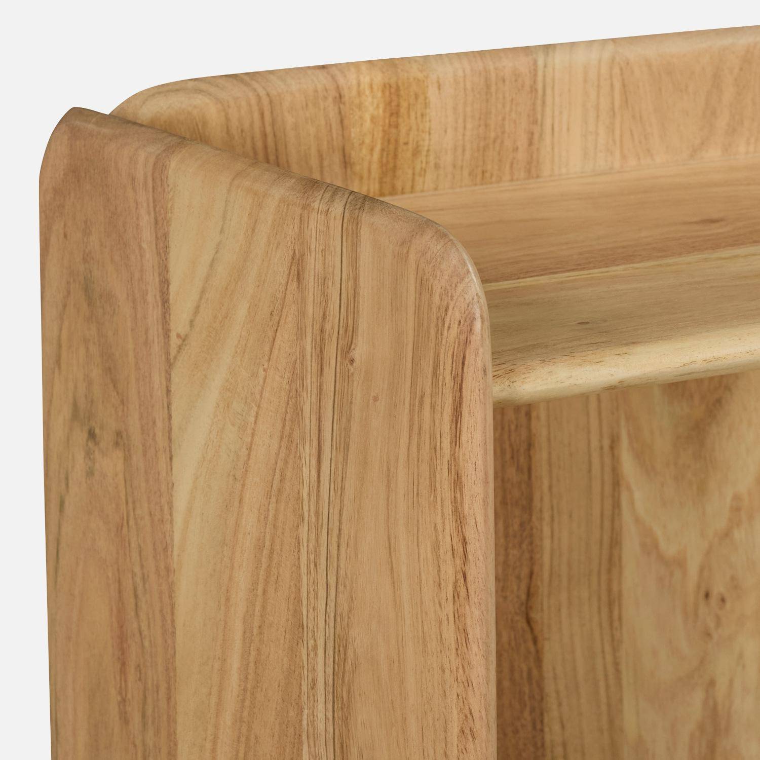 Mesita de noche exótica de madera de acacia 2 niveles Natural - 40x30x50 cm Photo5