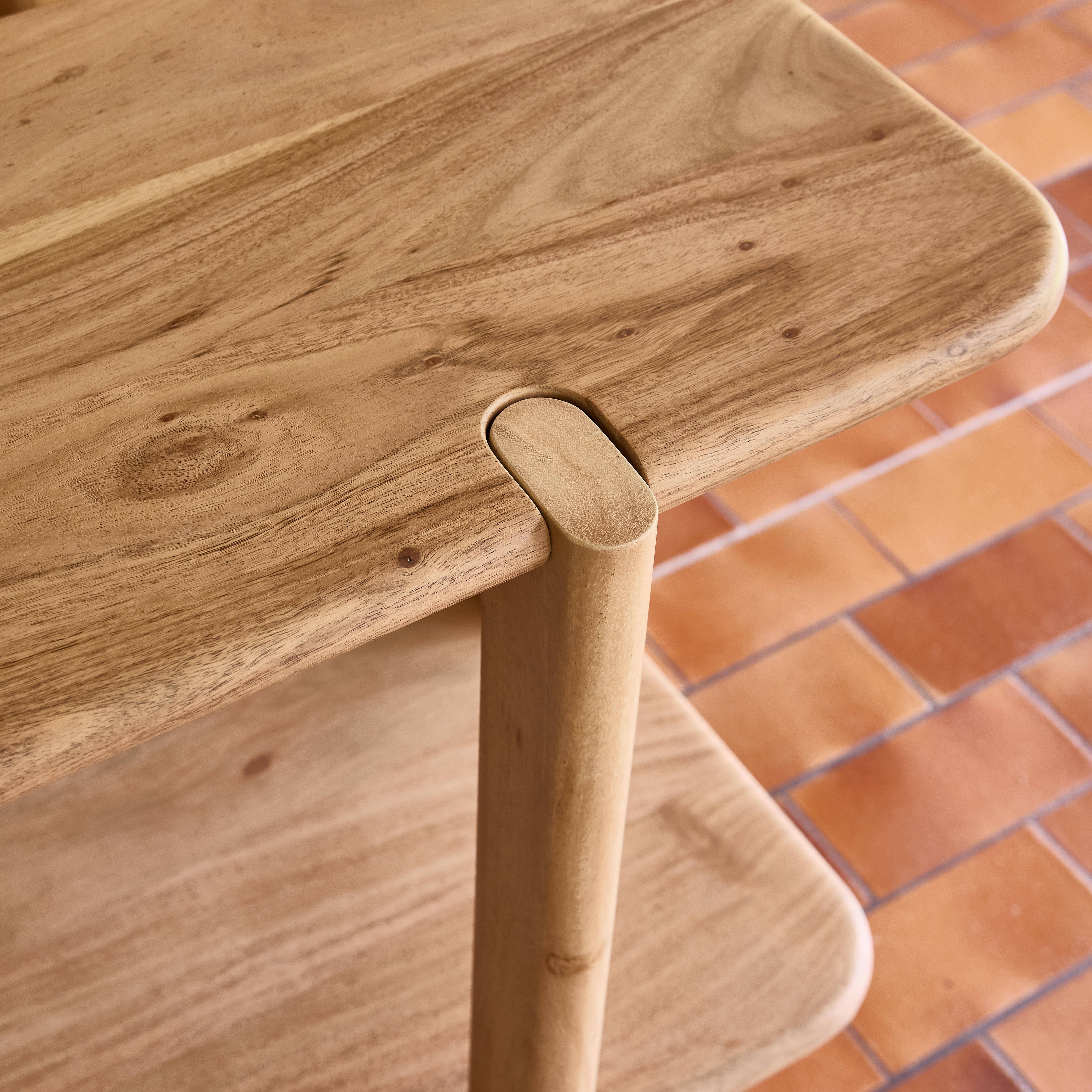 Consola exótica de madera de acacia con 1 estante Natural - 120x35x77 cm,sweeek,Photo3