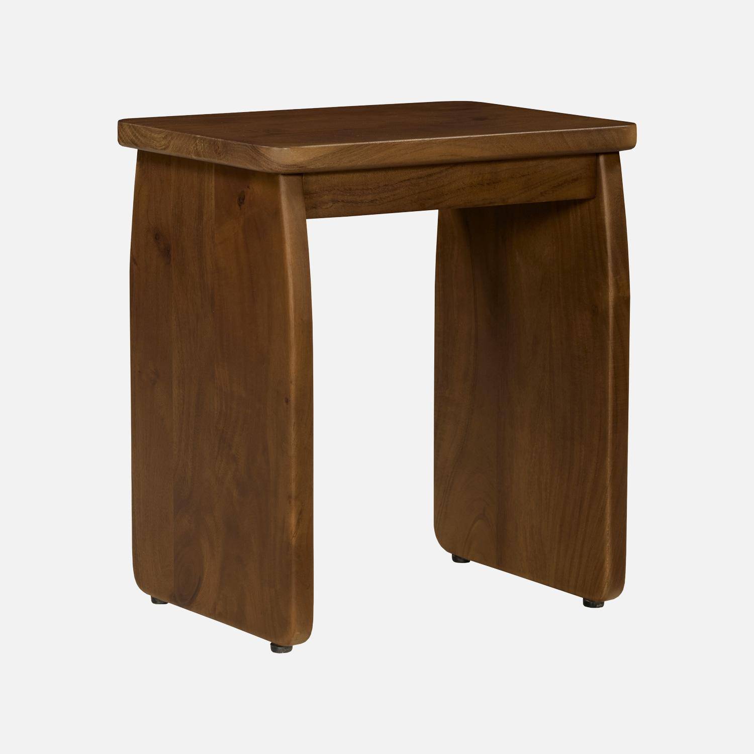 Mesa de cabeceira, mesa de apoio exótica em madeira de acácia Madeira de nogueira - 40x30x45 cm,sweeek,Photo2