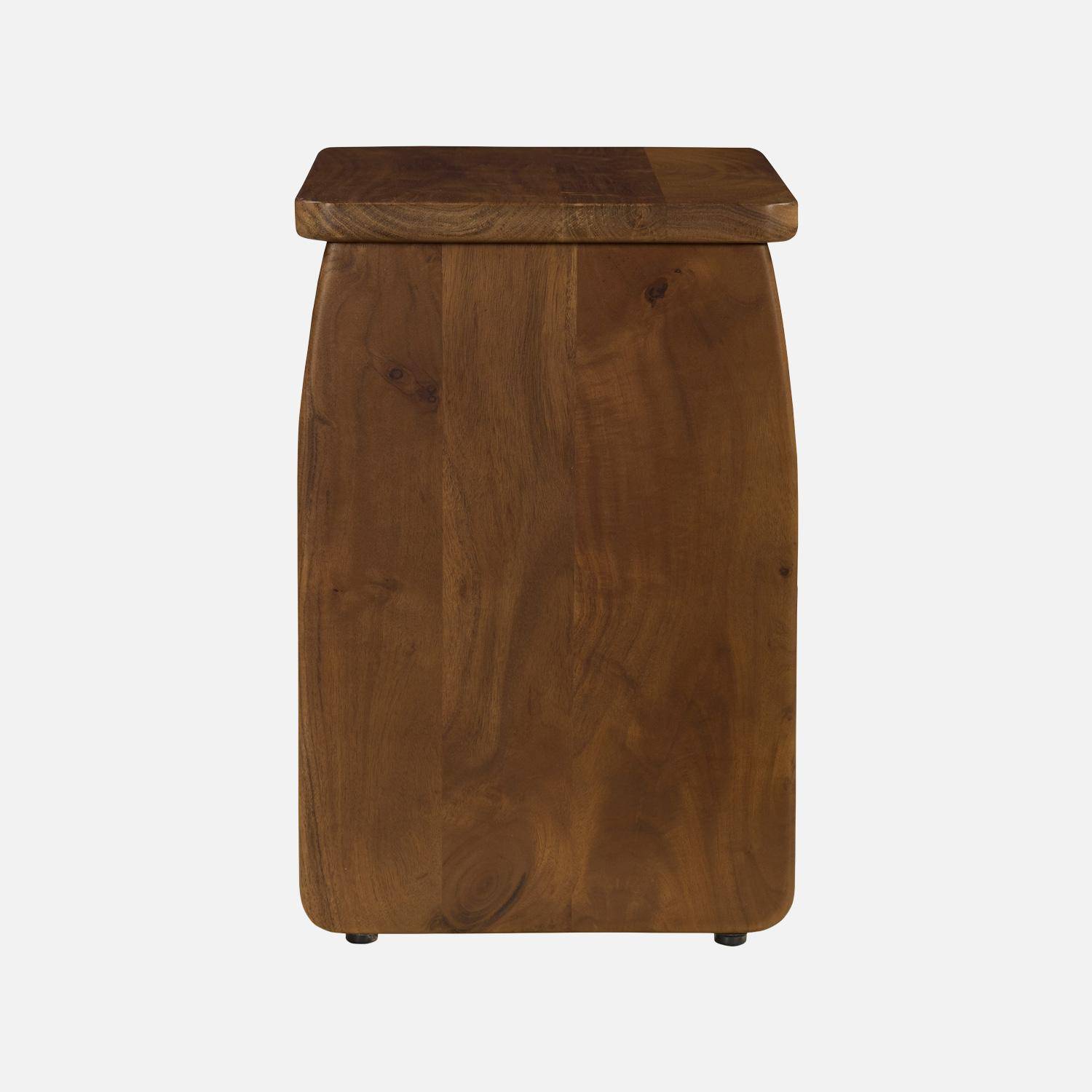 Mesa de cabeceira, mesa de apoio exótica em madeira de acácia Madeira de nogueira - 40x30x45 cm,sweeek,Photo4