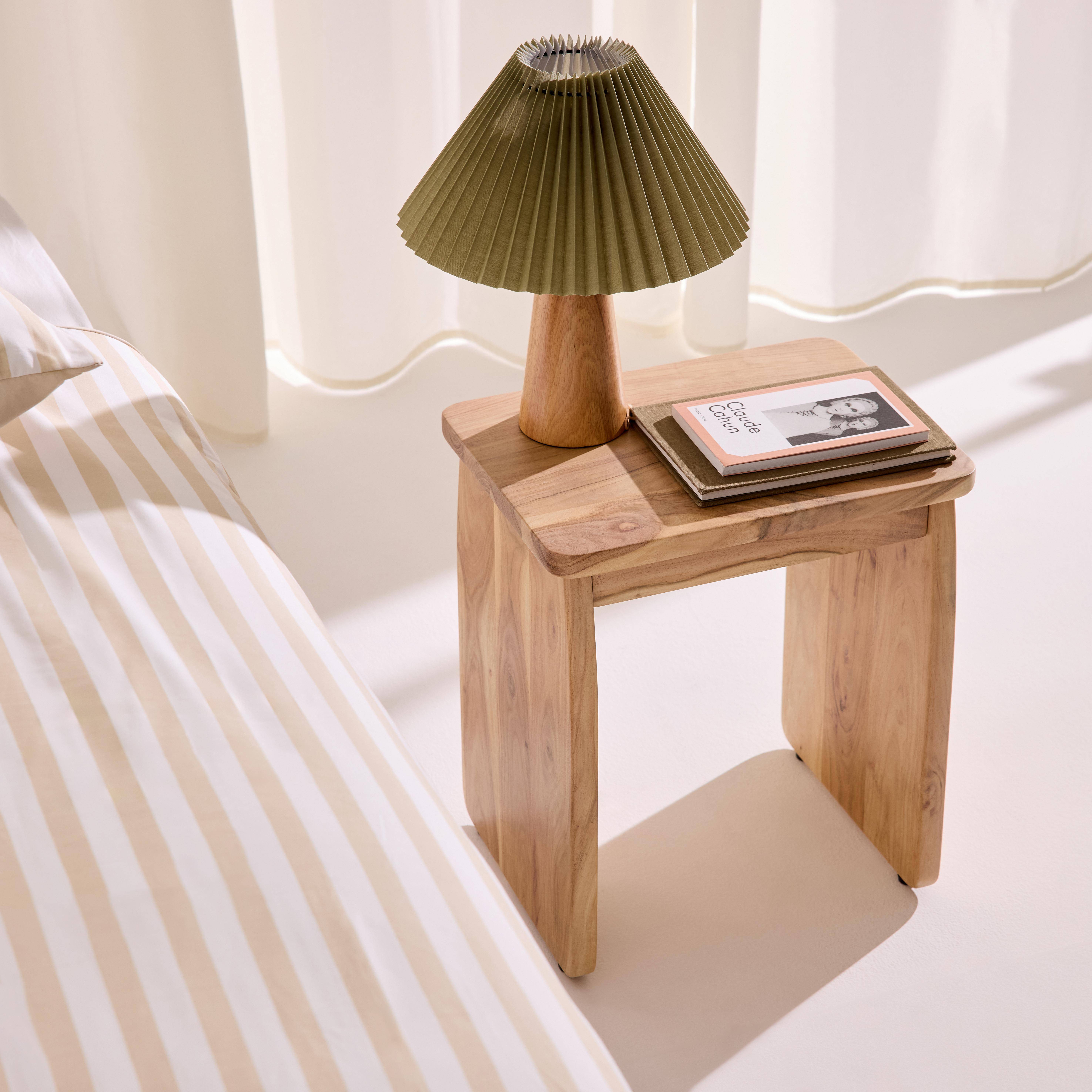 Table de chevet, table d'appoint exotique bois d'acacia naturel - Asha,sweeek,Photo1