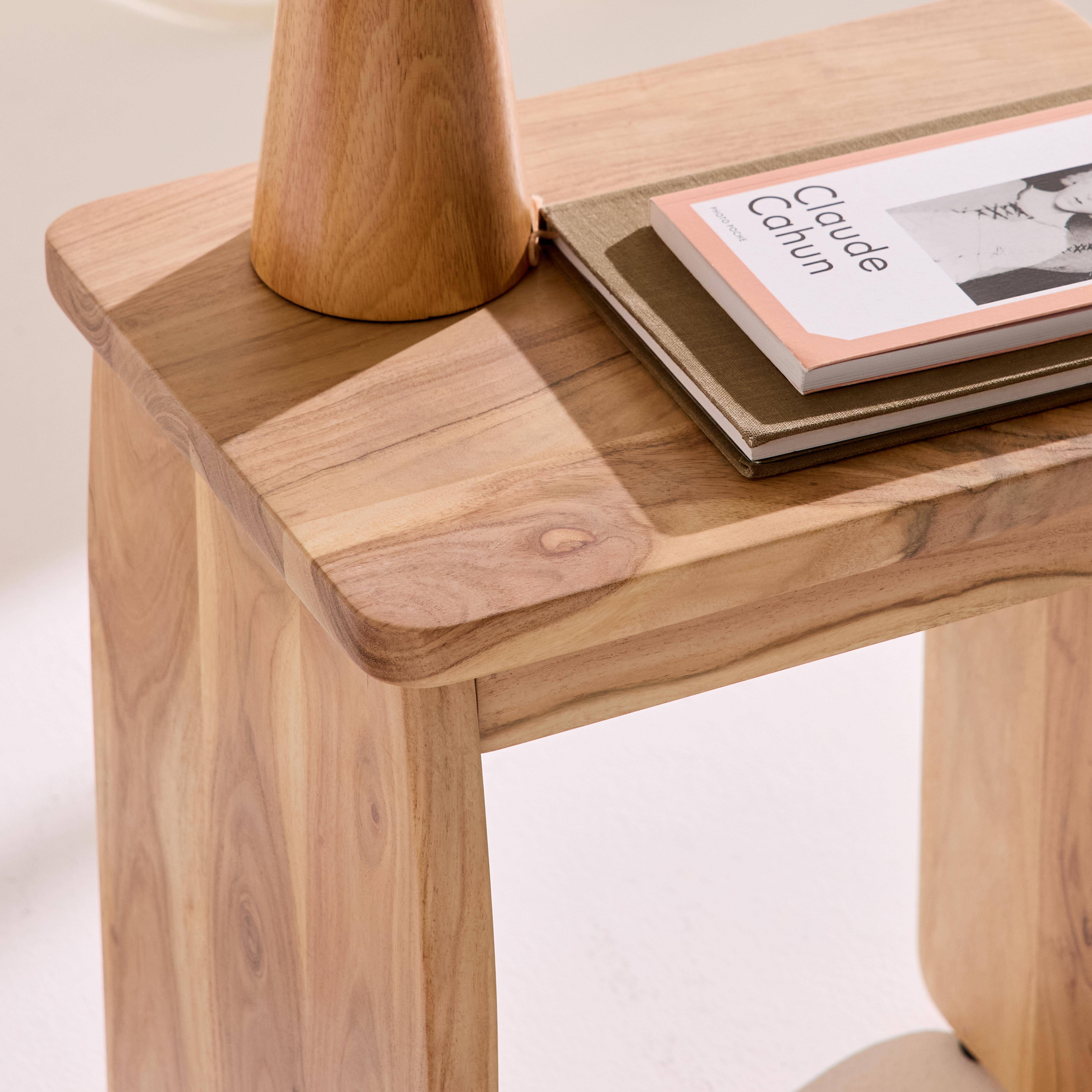 Table de chevet, table d'appoint exotique bois d'acacia naturel - Asha Photo2