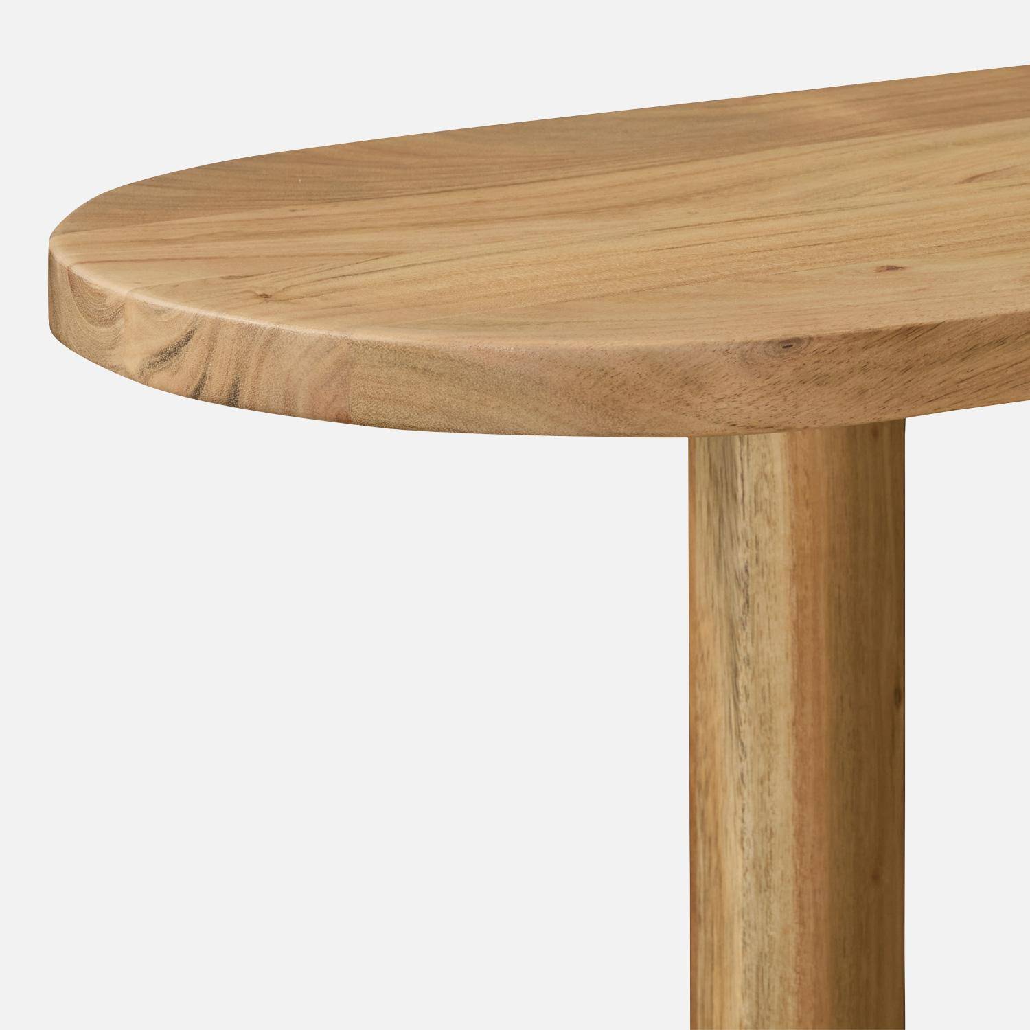 Console ovale bois d'acacia 2 niveaux naturel - Sana Photo3