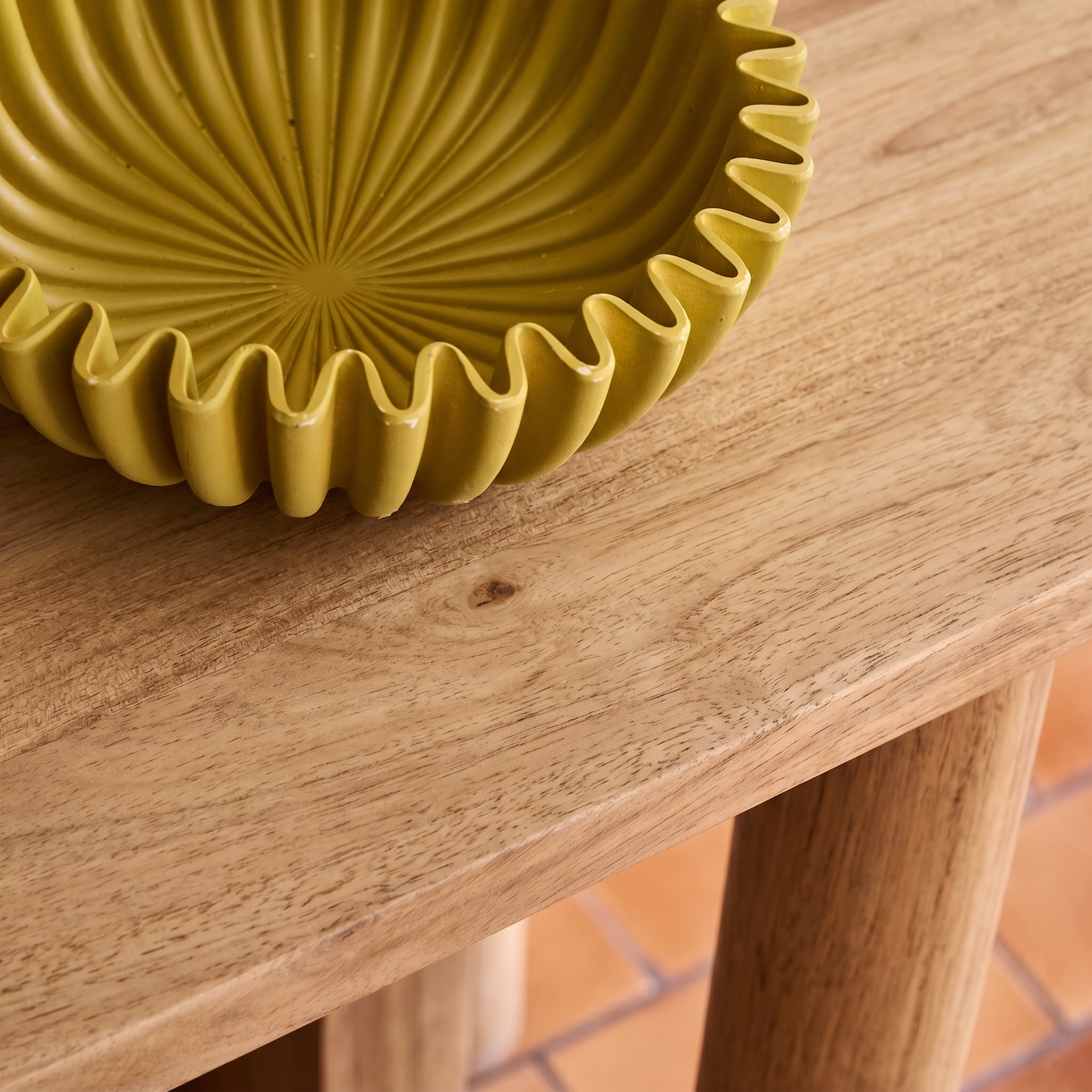 Consolle ovale in legno di acacia a 2 livelli Marrone naturale - 120x30x75 cm Photo3