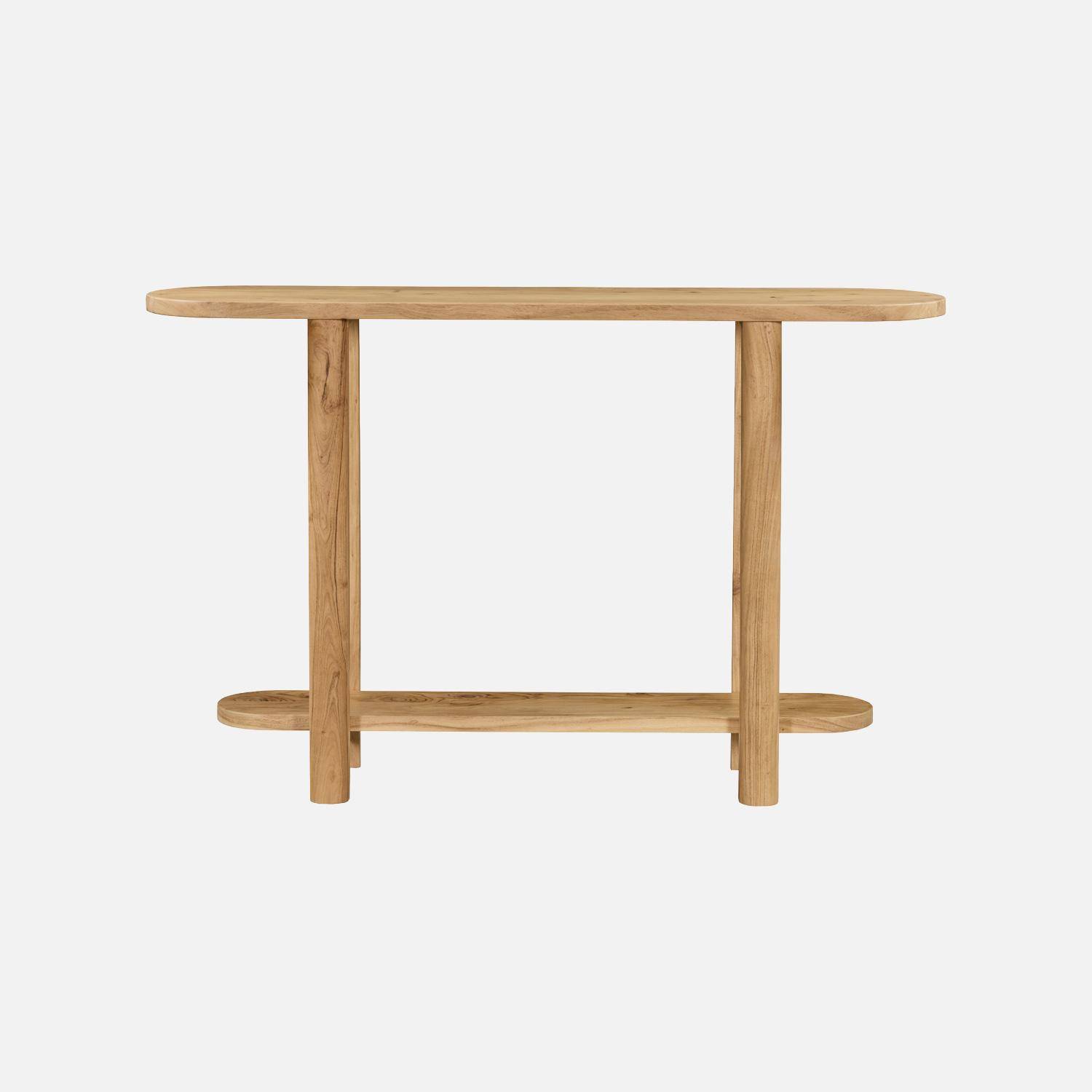 Console ovale bois d'acacia 2 niveaux naturel - Sana,sweeek,Photo2
