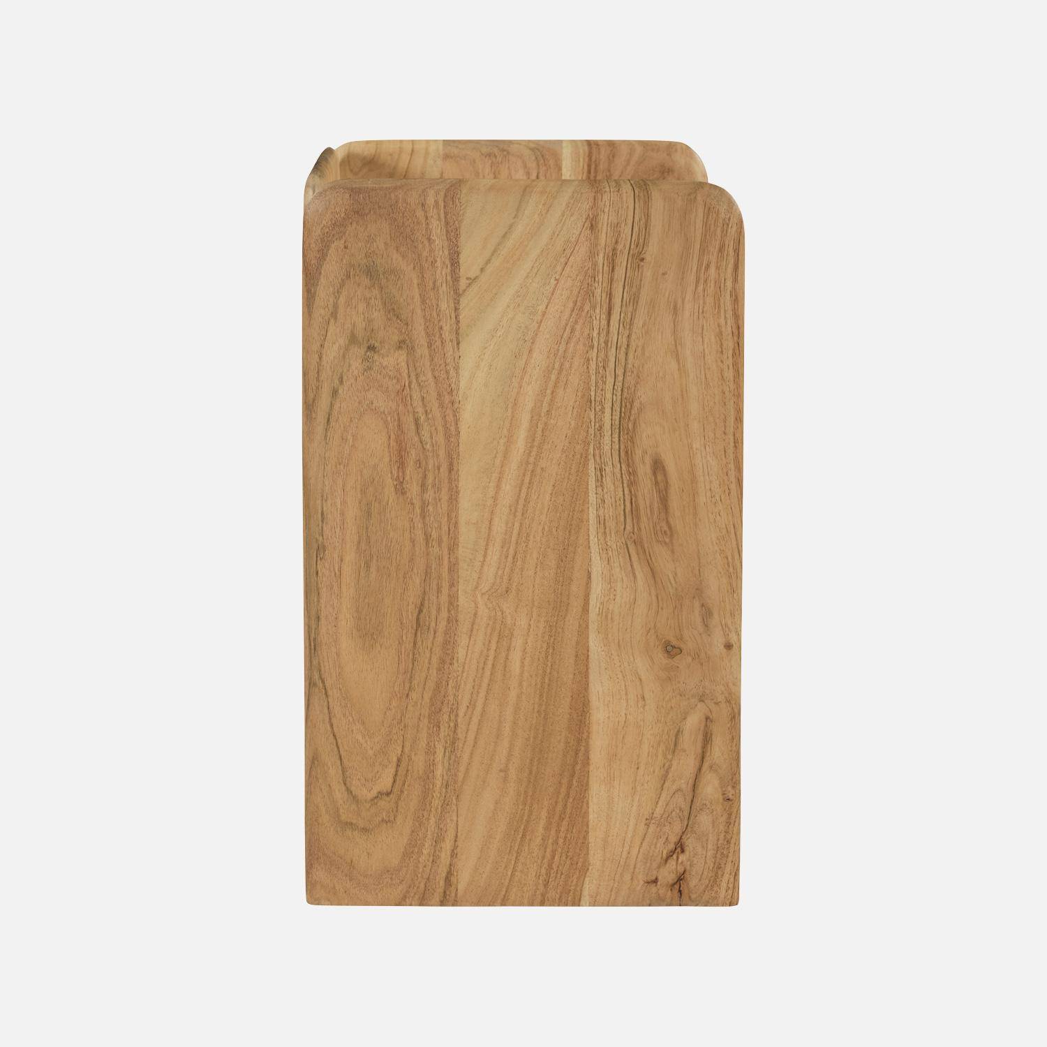 Lot de 2 tables de chevet exotique bois d'acacia 2 niveaux naturel - Tara,sweeek,Photo5