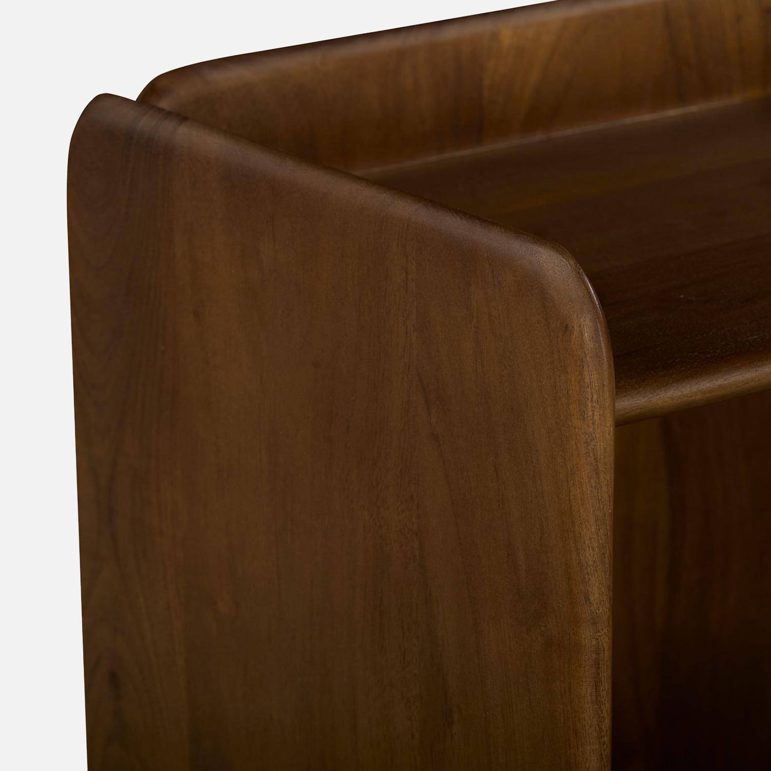 Mesita de noche exótica de madera de acacia 2 niveles, set de 2 Nogal - 40x30x50 cm Photo6