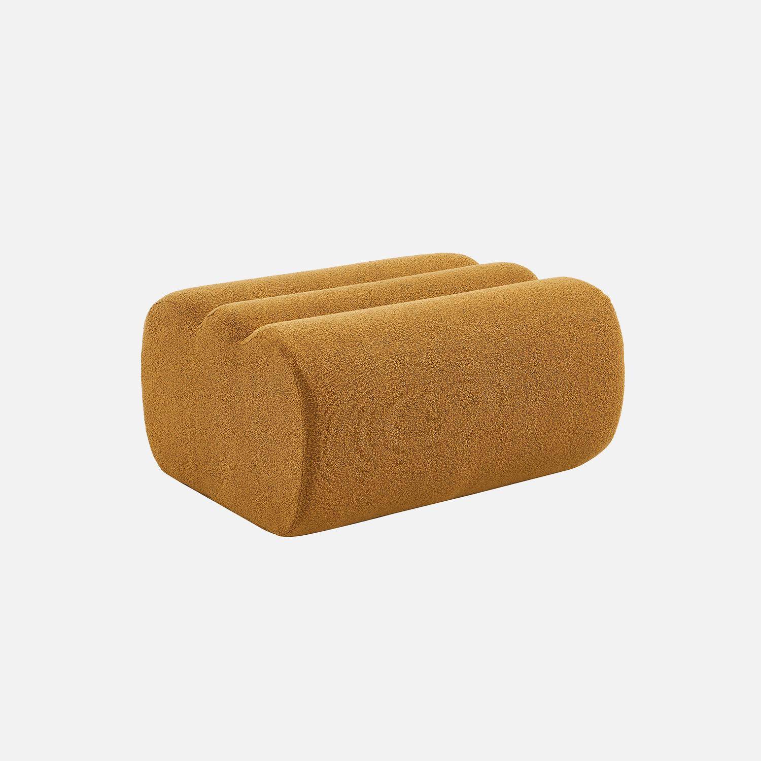 Canapé modulable bouclette texturée 3 places avec repose pied moutarde - Nova,sweeek,Photo5