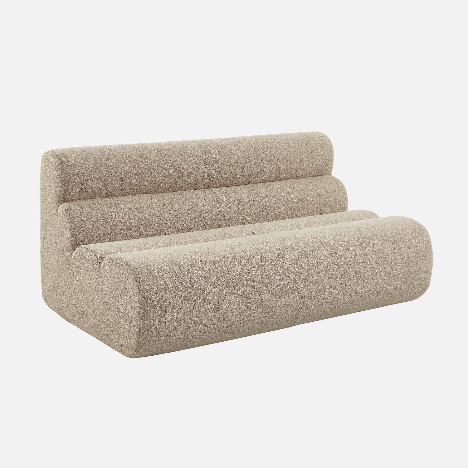 Canapé modulable bouclette texturée 3 places avec repose pied beige - Nova,sweeek,Photo3