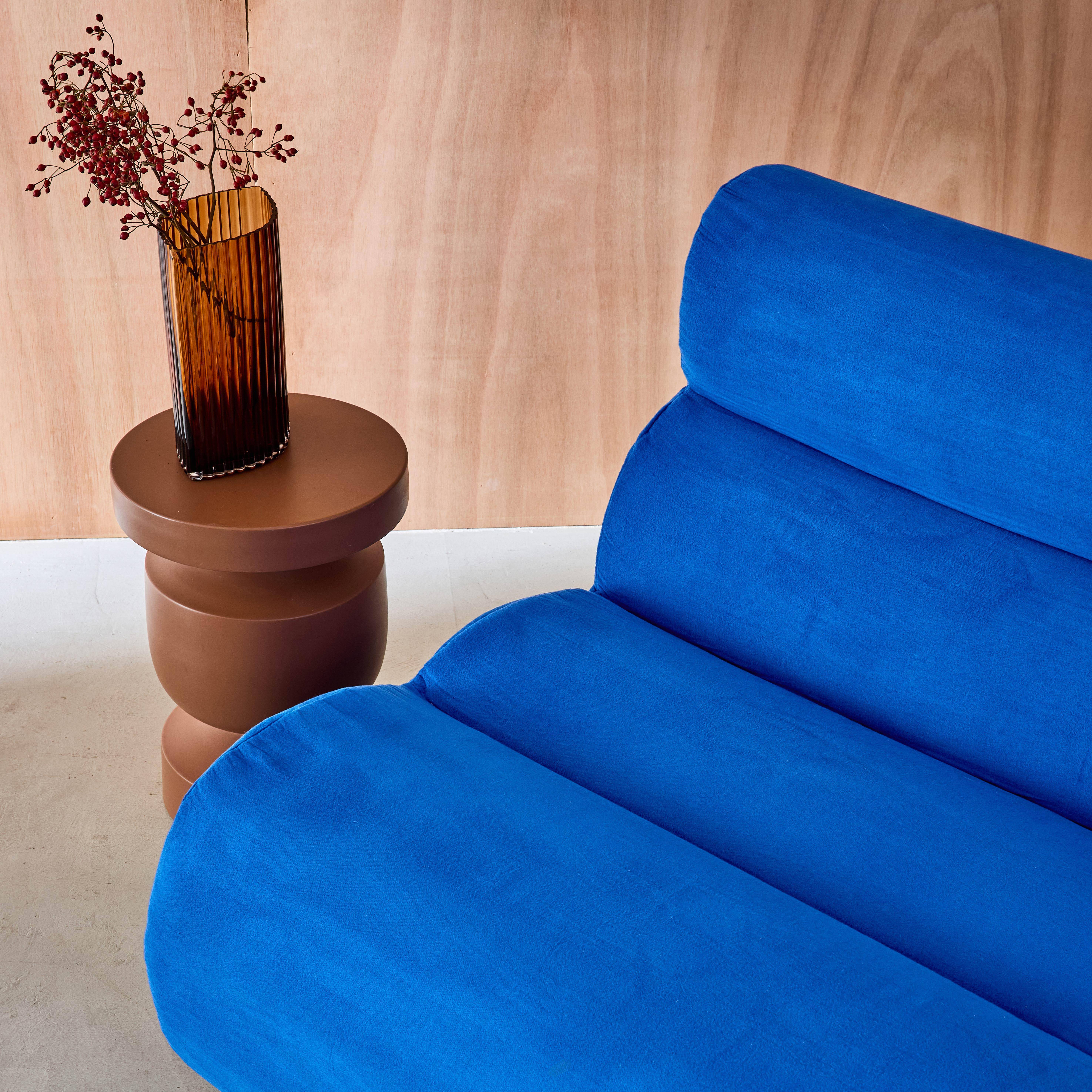Canapé modulable tissu 3 places avec repose pied bleu électrique - Nova,sweeek,Photo2