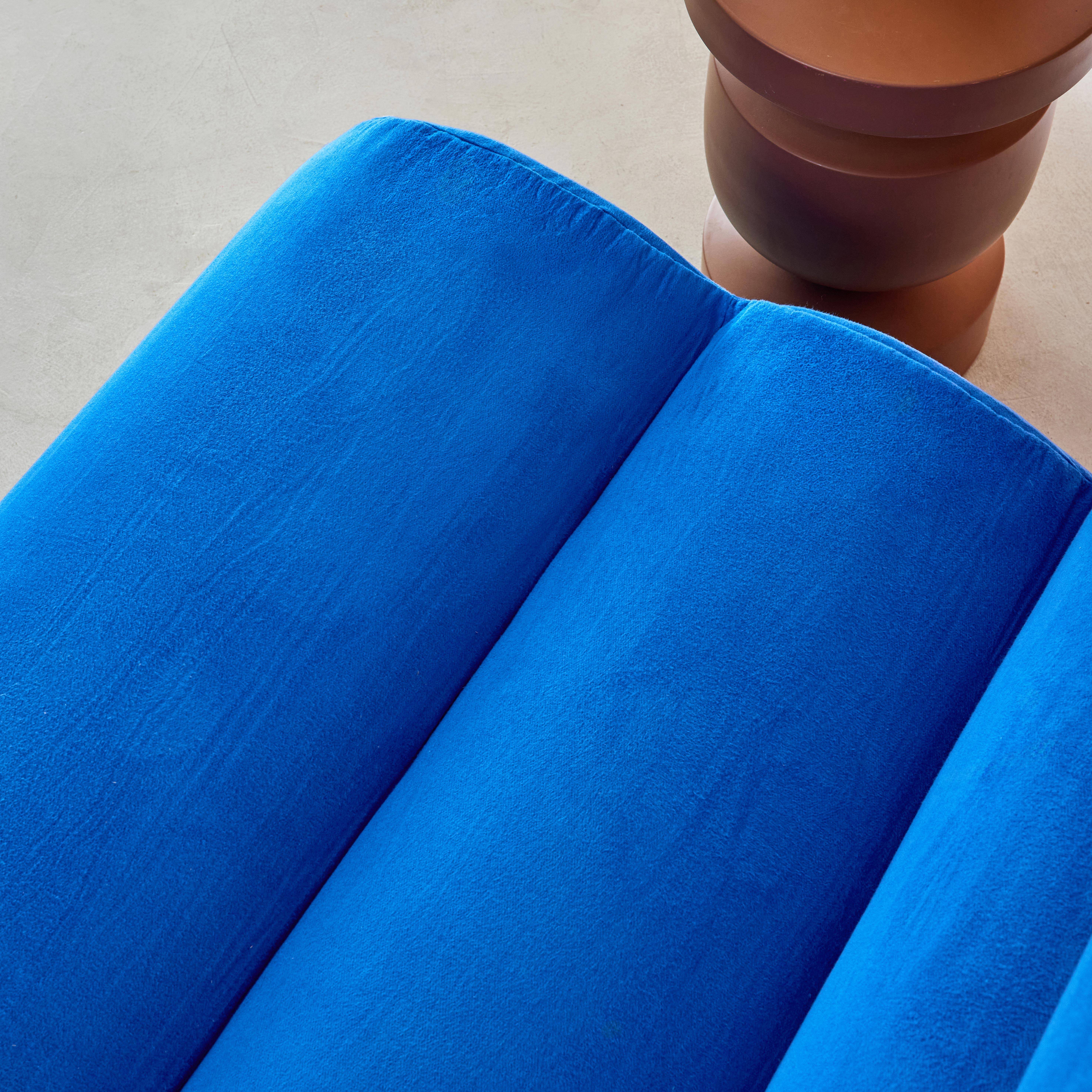 Canapé modulable tissu 3 places avec repose pied bleu électrique - Nova,sweeek,Photo3