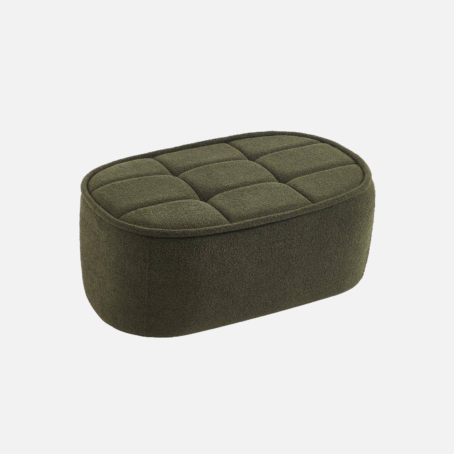 Canapé modulable bouclette texturée 3 places avec repose pied kaki - Boni,sweeek,Photo5