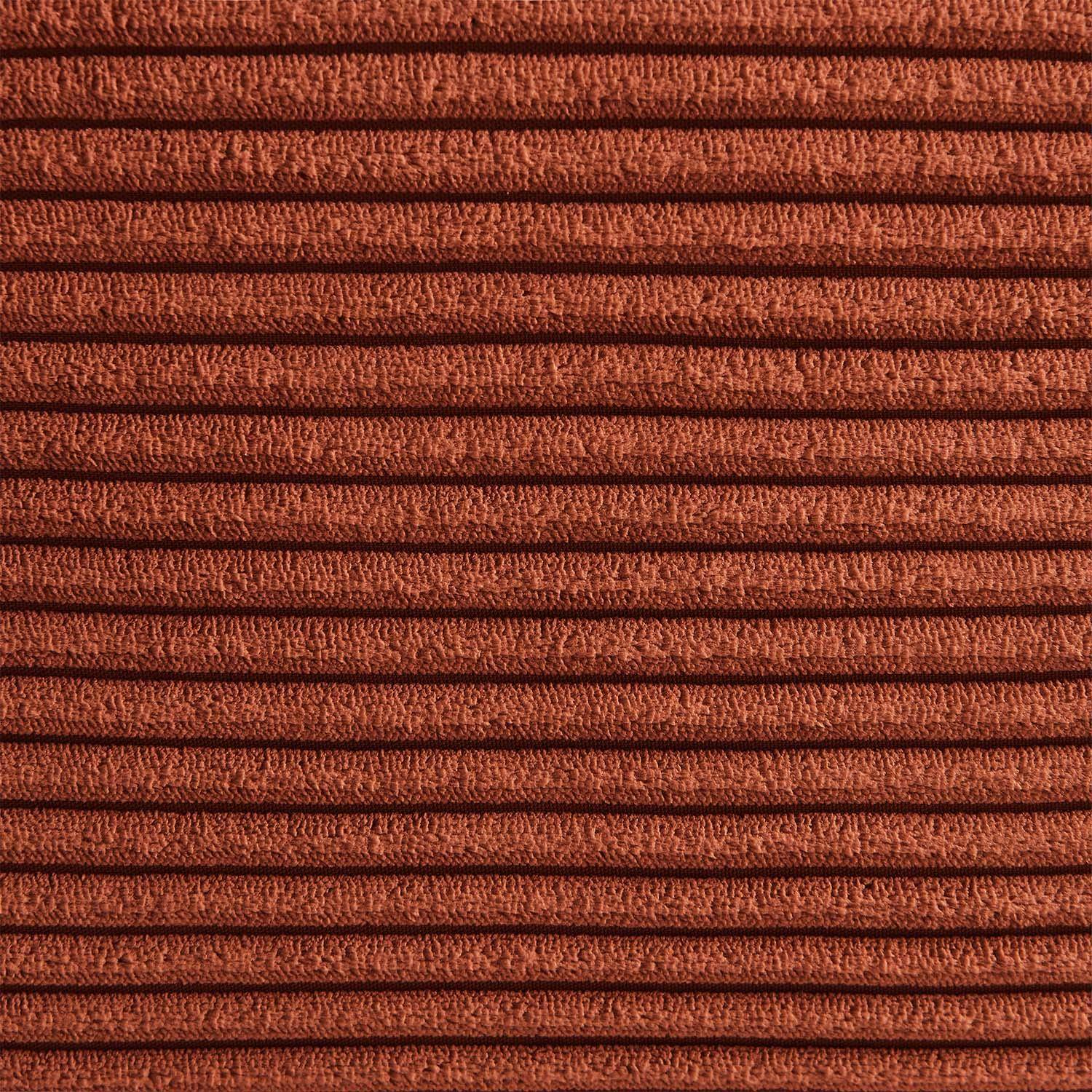 Canapé d'angle modulable 5 places avec repose pied velours côtelé terracotta - Sokol,sweeek,Photo5