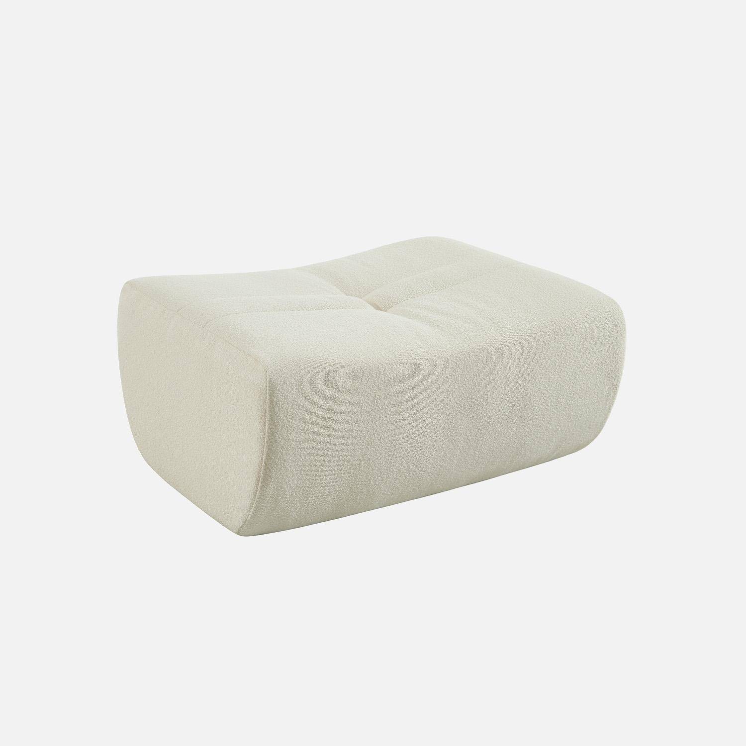 Sillón de borreguito texturizada con reposapiés, 1 plaza Blanco - 91x105x72 cm,sweeek,Photo4