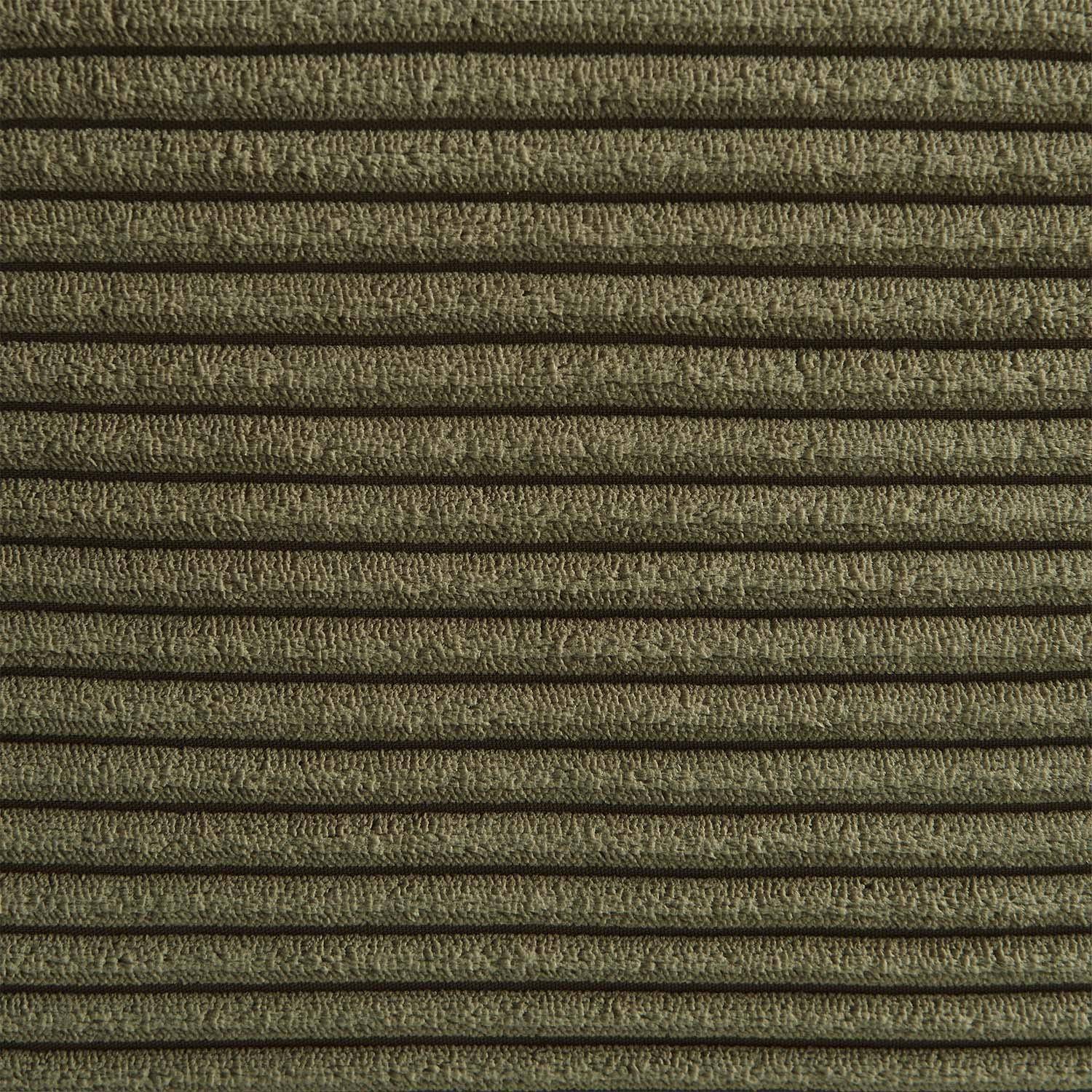 Chauffeuse velours côtelé 1 place avec repose pieds kaki - Sokol Photo4