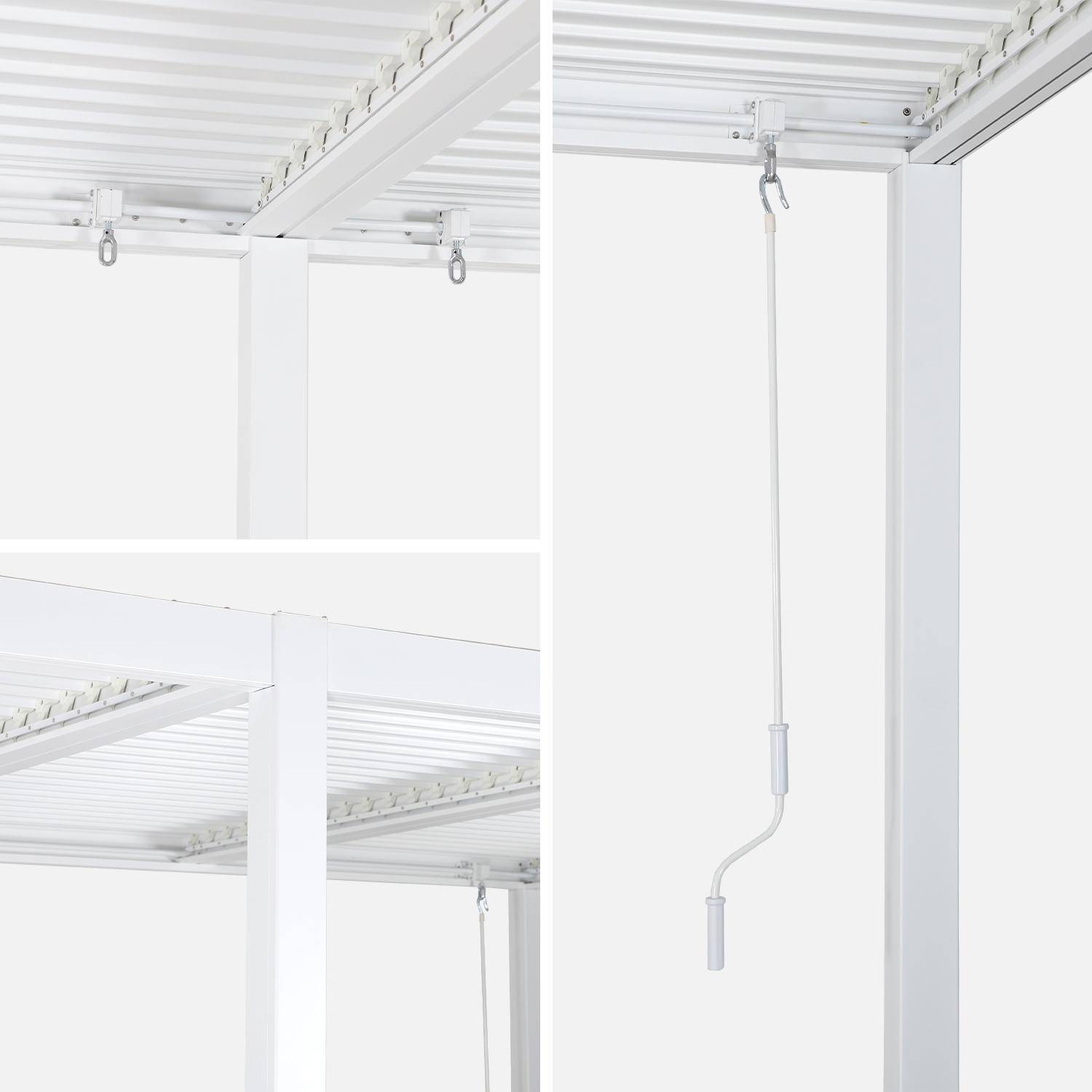 Pergola bioclimatique aluminium et acier 3x6m lames orientables + 4 stores 3m PALACE blanc,sweeek,Photo7