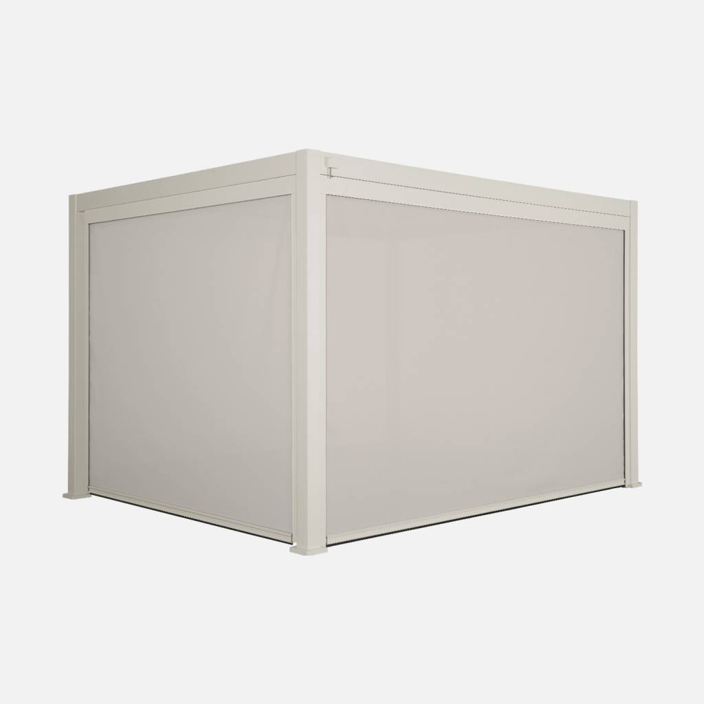 Pergola bioclimatique aluminium 4x3m, store 3m, store 4m beige