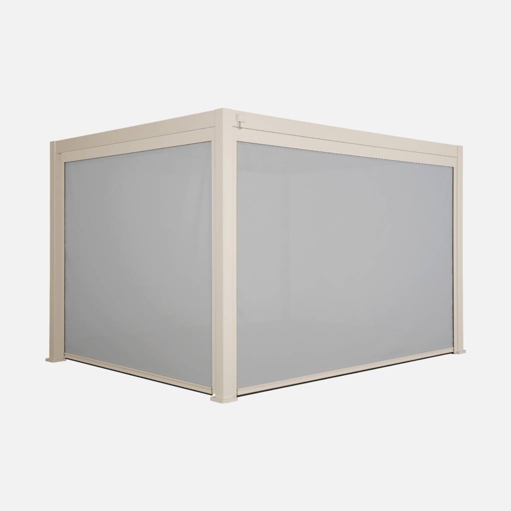 Pergola bioclimatique aluminium 4x3m, store 3m, store 4m beige