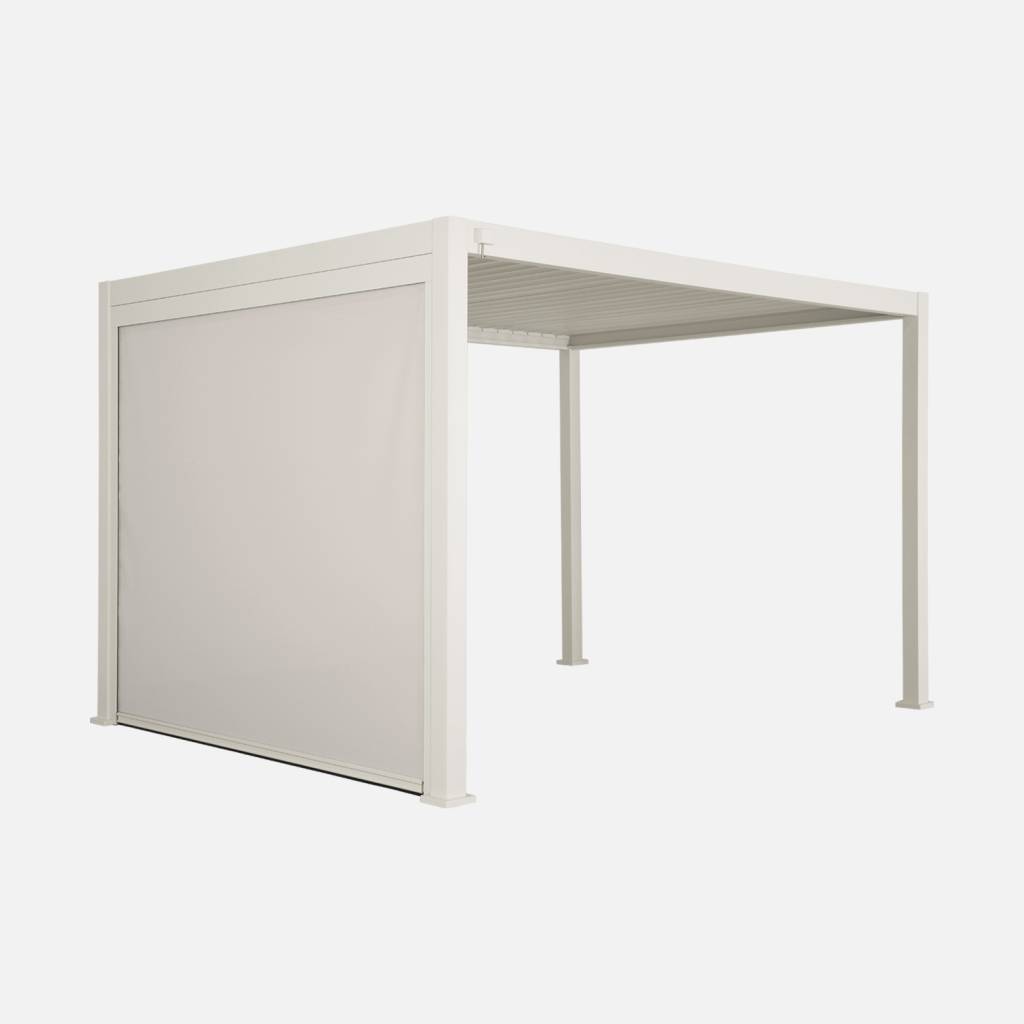 Pergola bioclimatique aluminium 4x3m, store 3m beige