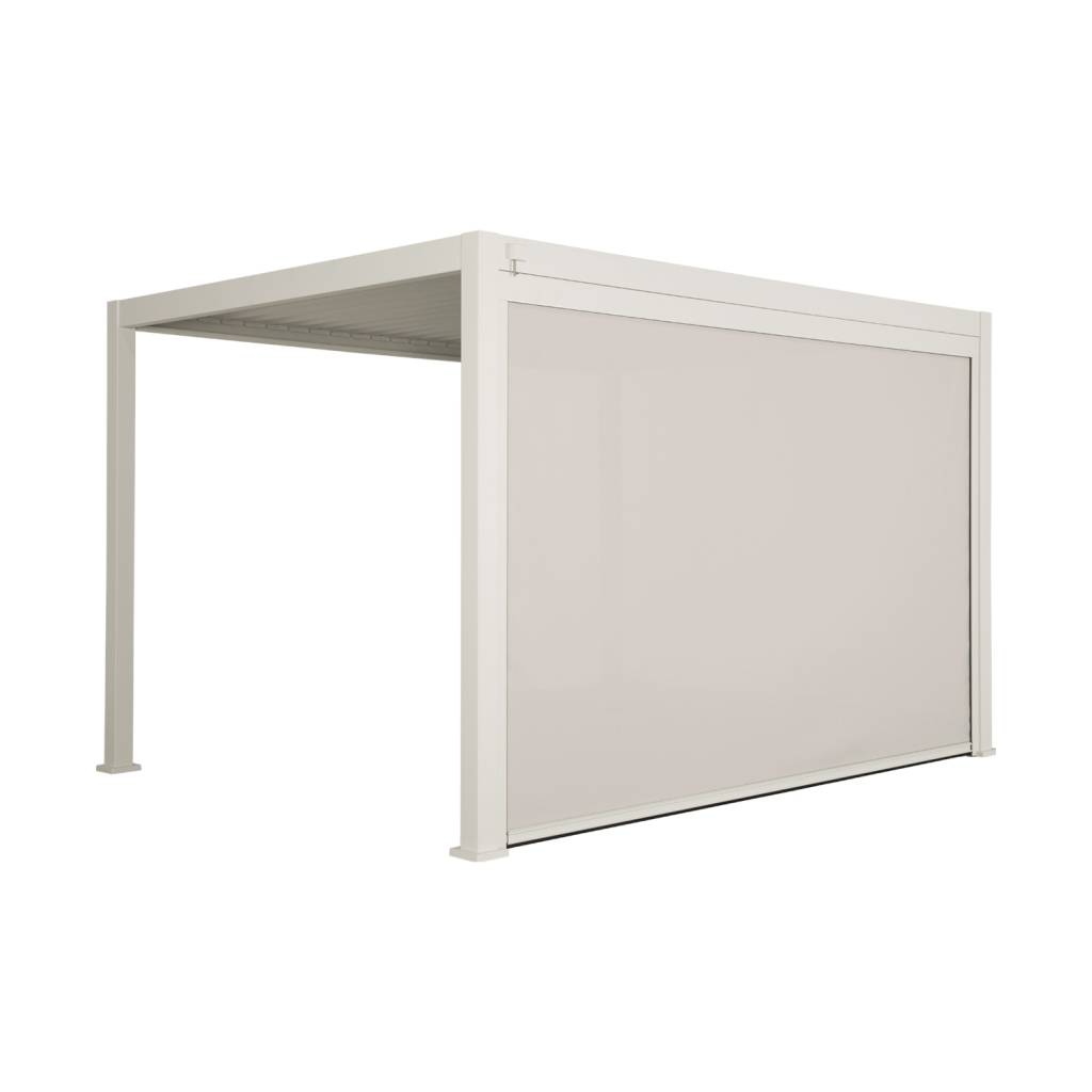 Pergola bioclimatique aluminium 4x3m, store 4m beige