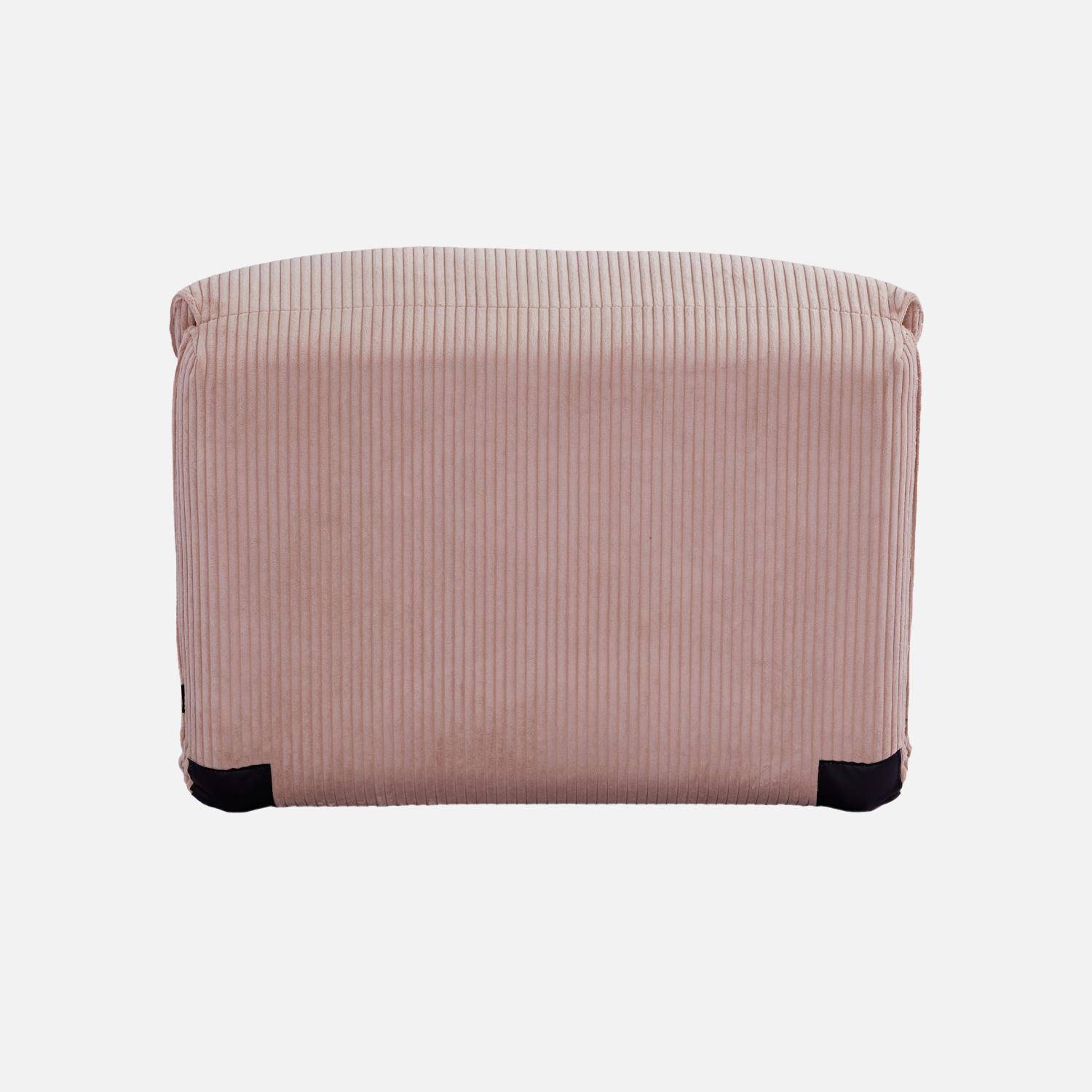Chauffeuse matelas rose pâle convertible velours côtelé grosse côte 1 place Cosy Photo7