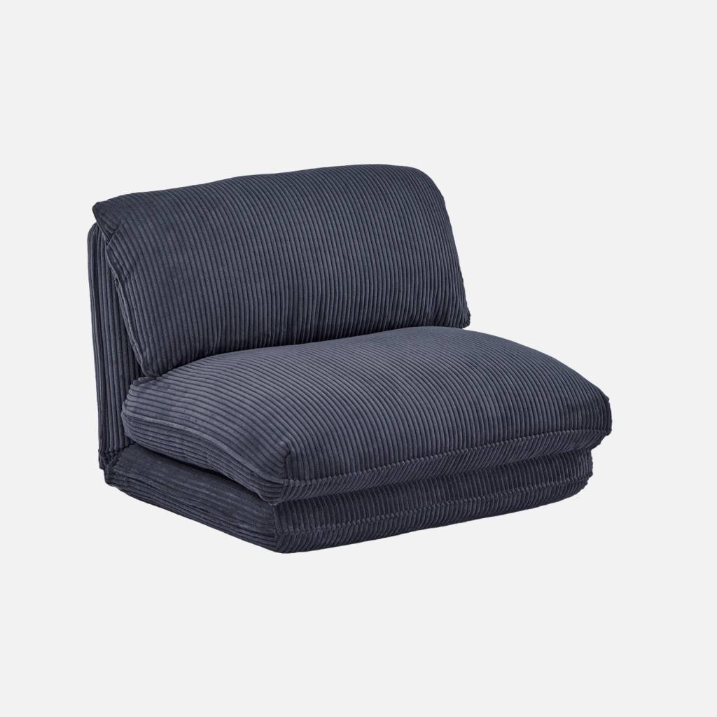 Sillón cama convertible de pana gruesa, Azul oscuro