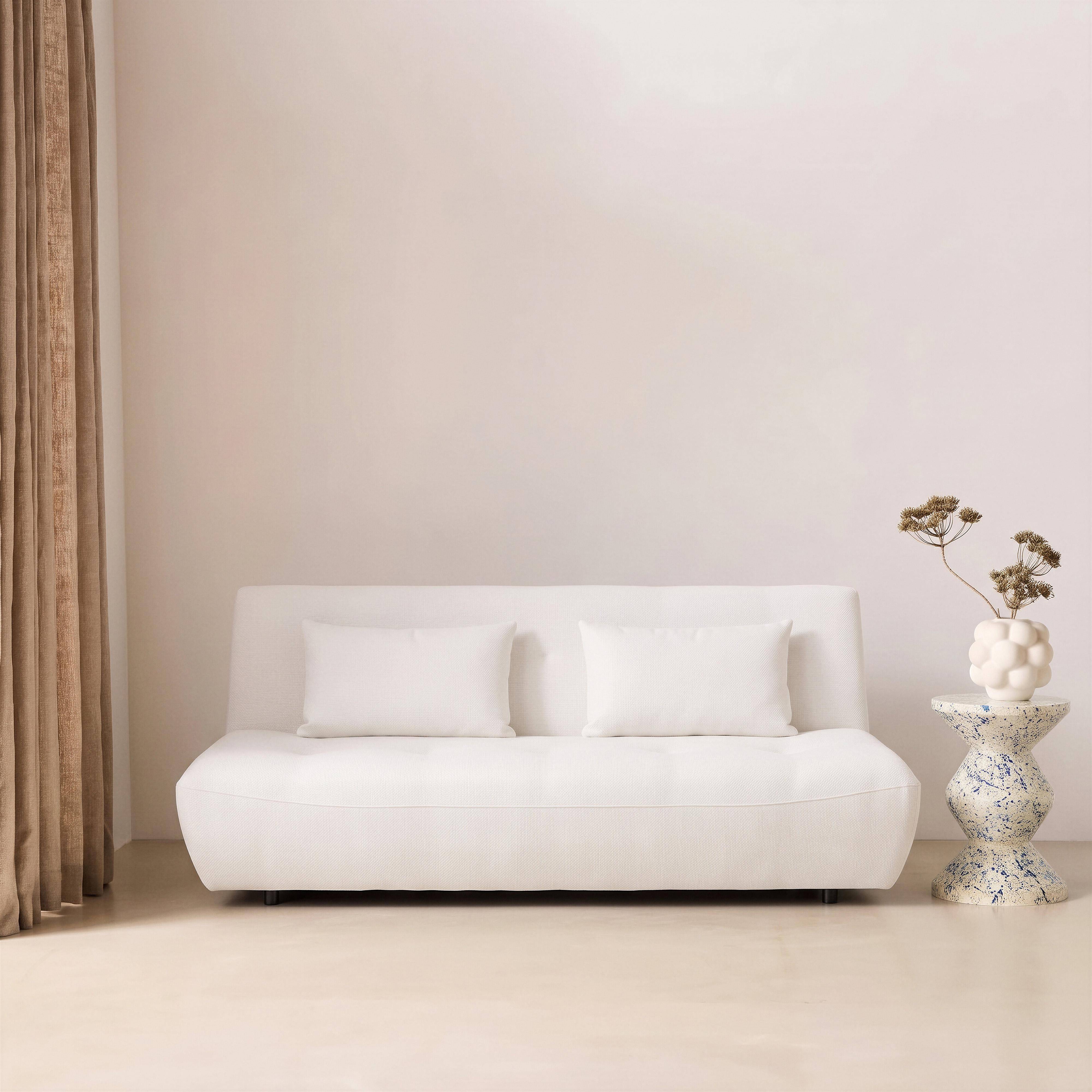 3-Sitzer Schlafsofa mit Chenille-Bezug weiß - Klik Photo1