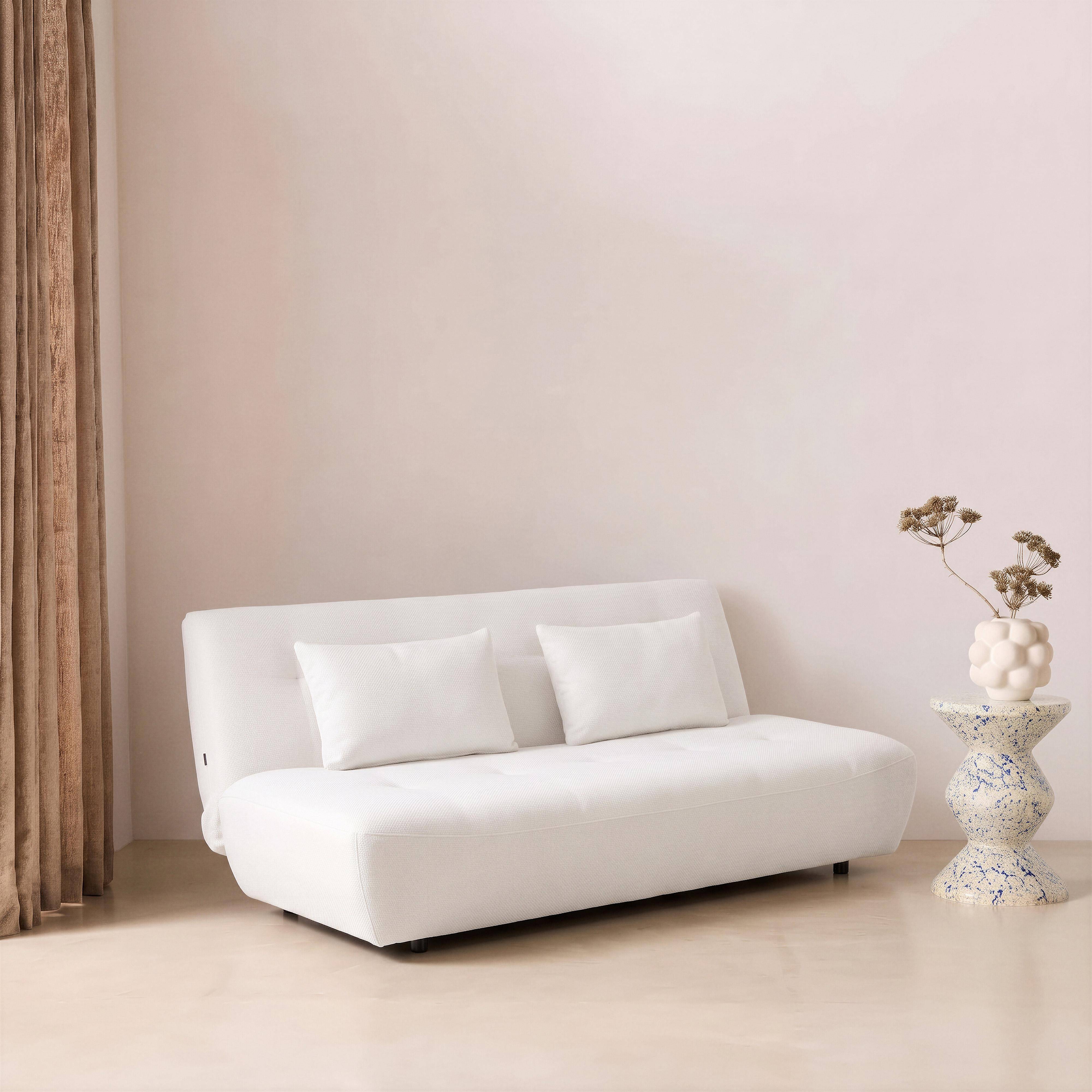 3-Sitzer Schlafsofa mit Chenille-Bezug weiß - Klik,sweeek,Photo2