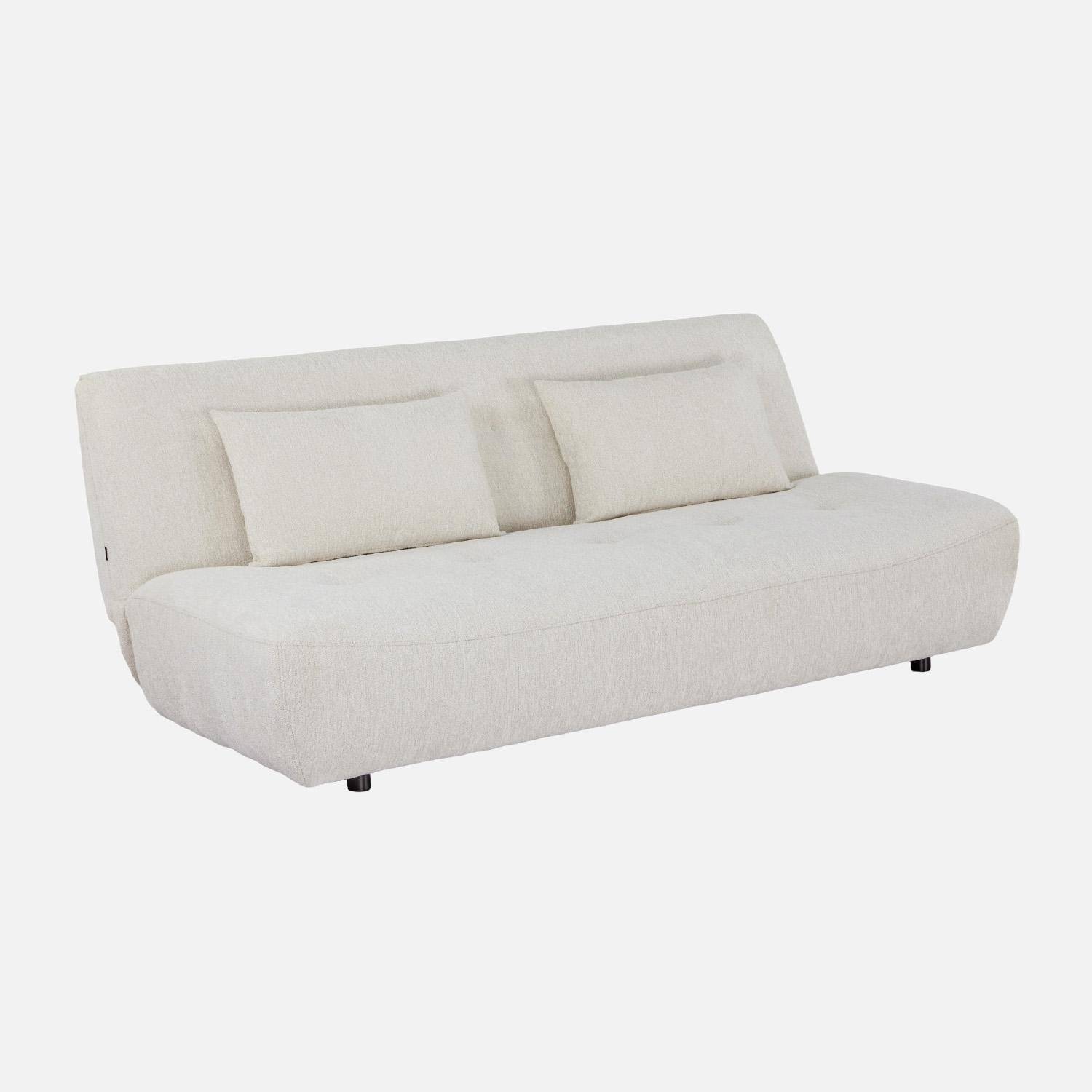Divano letto convertibile in tessuto ciniglia, 3 posti Bianco - 195x99x83 cm,sweeek,Photo1