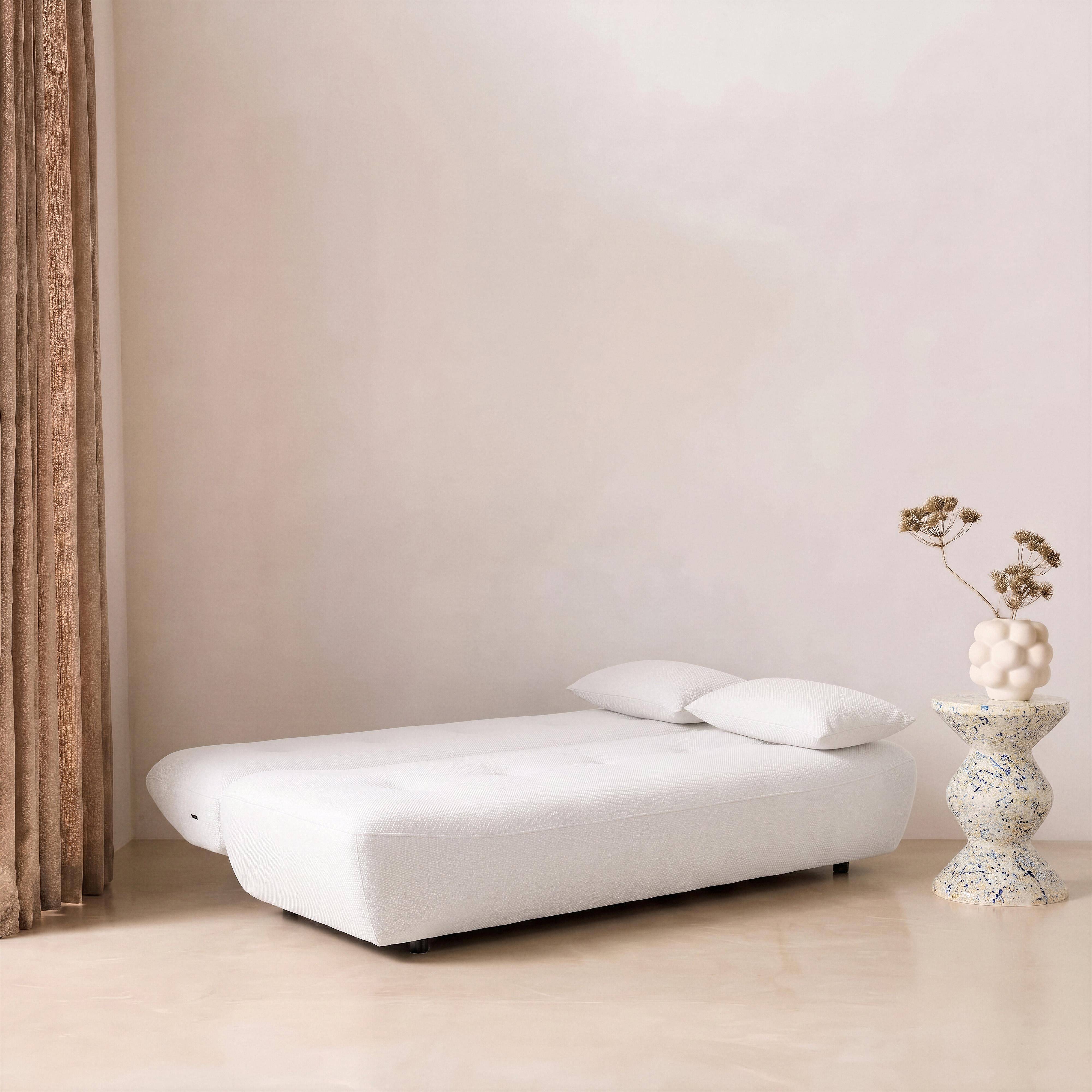3-Sitzer Schlafsofa mit Chenille-Bezug weiß - Klik Photo3