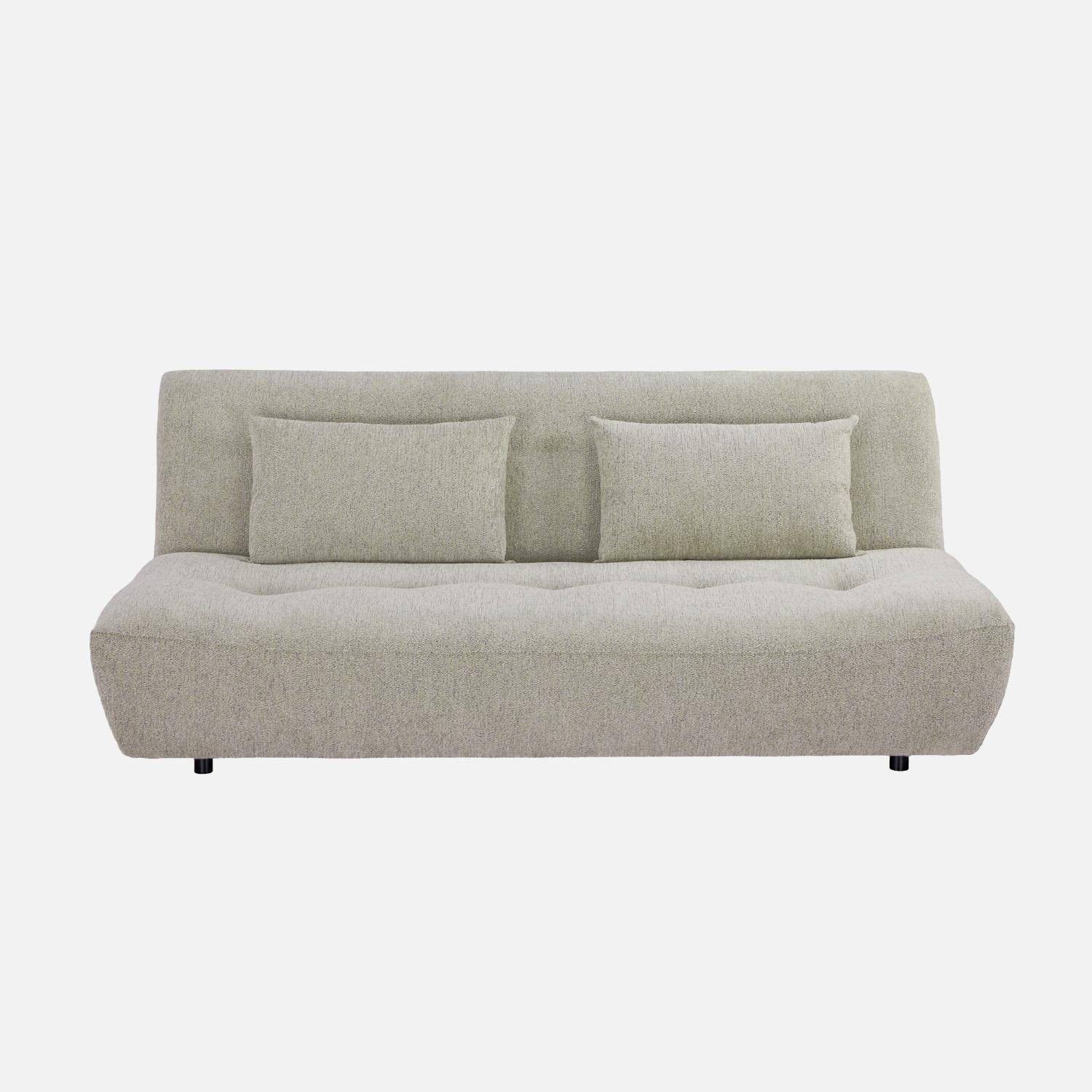 Banquette convertible tissu chenille 3 places beige - Klik Photo2