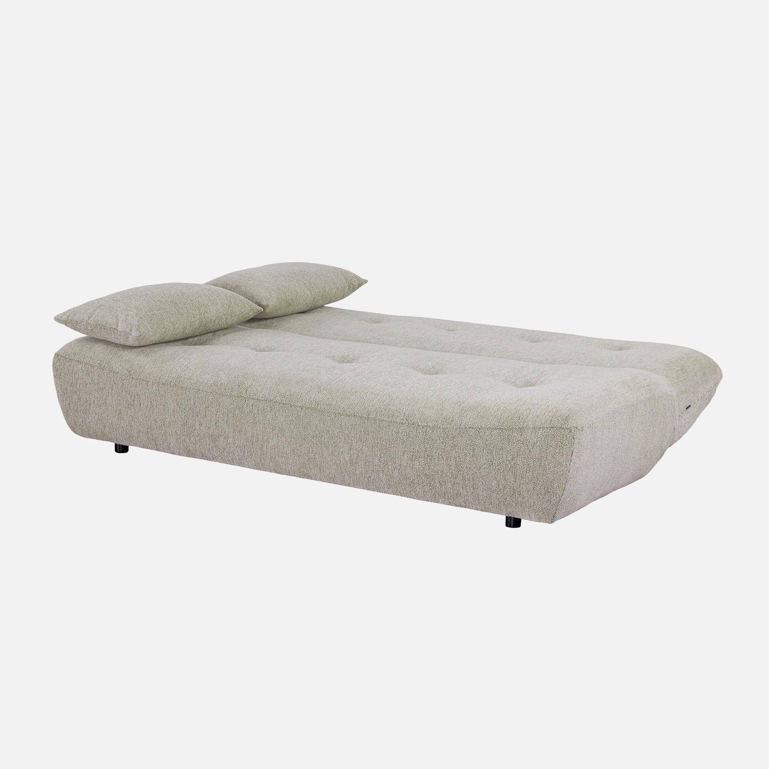 Banquette convertible tissu chenille 3 places beige - Klik Photo5