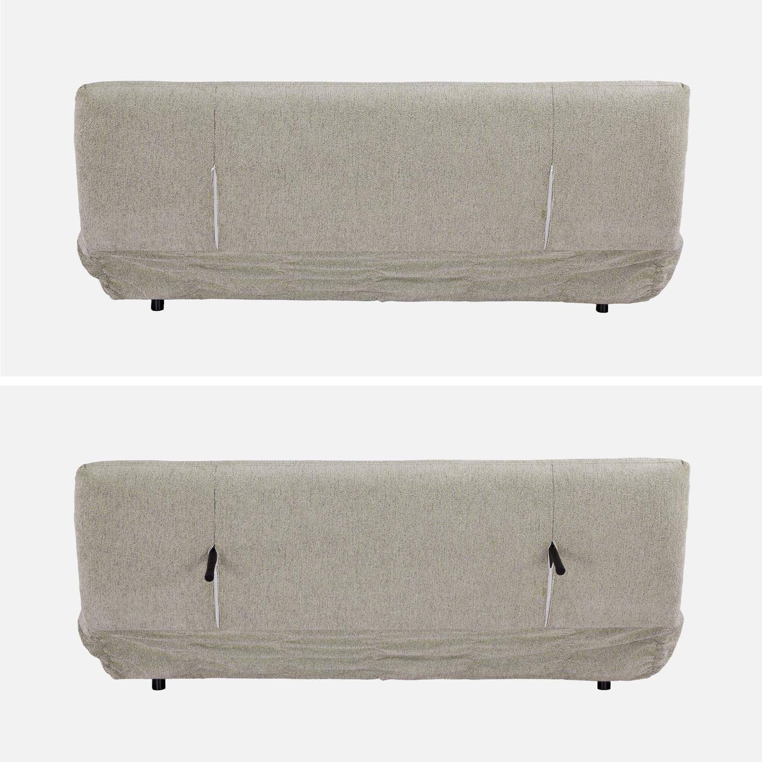 Banquette convertible tissu chenille 3 places beige - Klik Photo3
