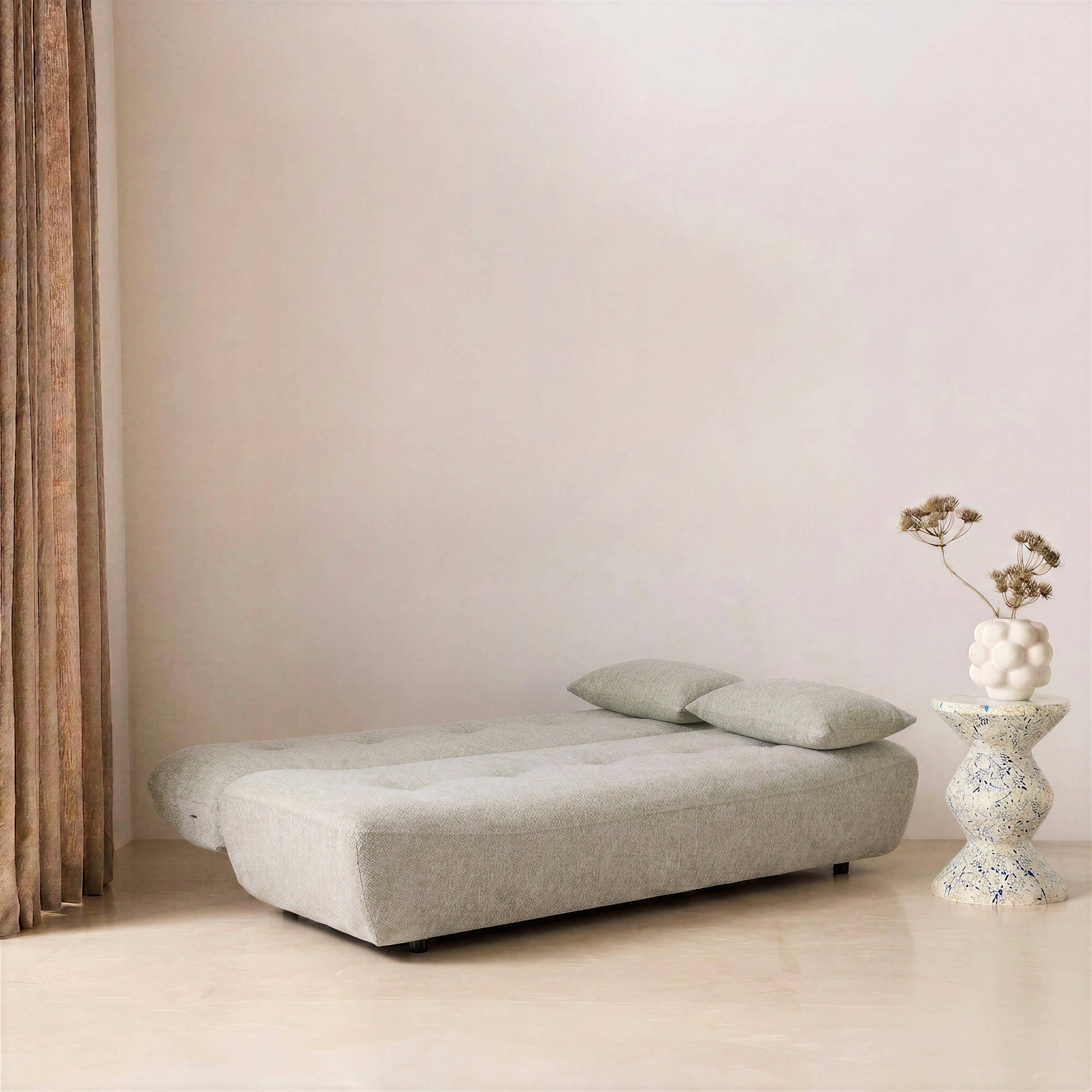 3-Sitzer Schlafsofa mit Chenille-Bezug beige - Klik,sweeek,Photo3