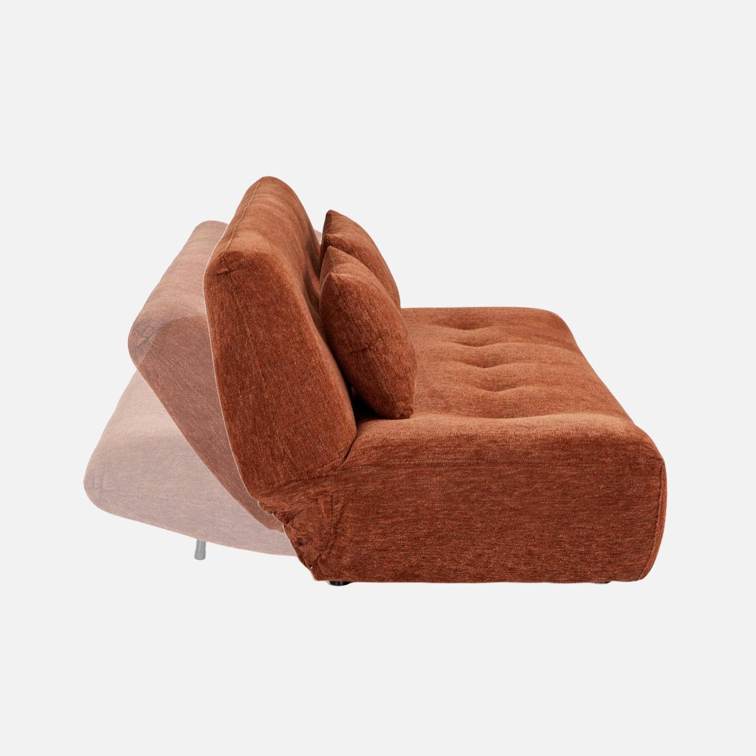 Banquette convertible tissu chenille 3 places terracotta - Klik Photo4