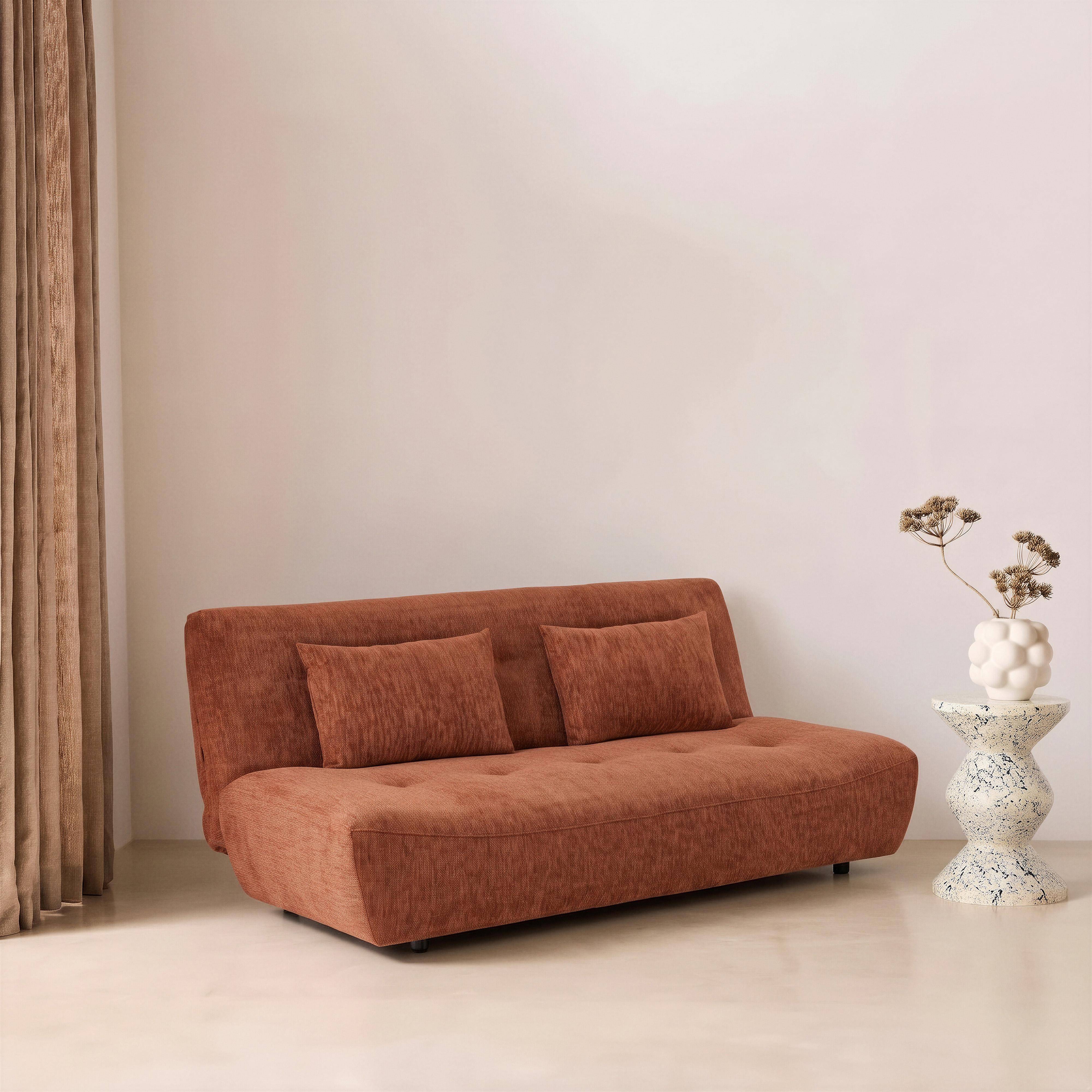 3-Sitzer Schlafsofa mit Chenille-Bezug terrakotta - Klik Photo2